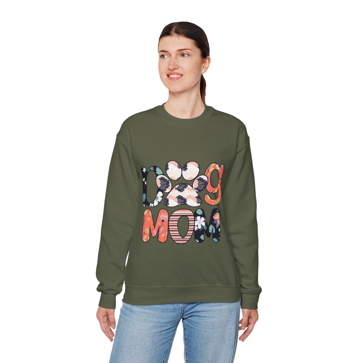 Floral Dog Mom Sweatshirt - Cozy Unisex Crewneck for Pet Lovers