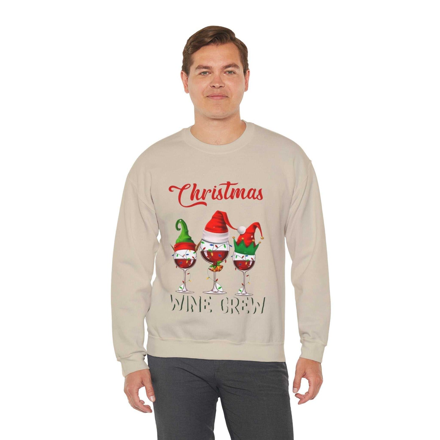 Christmas Wine Crew Sweatshirt, Gift for Wine Lover, Holiday Sweatshirt