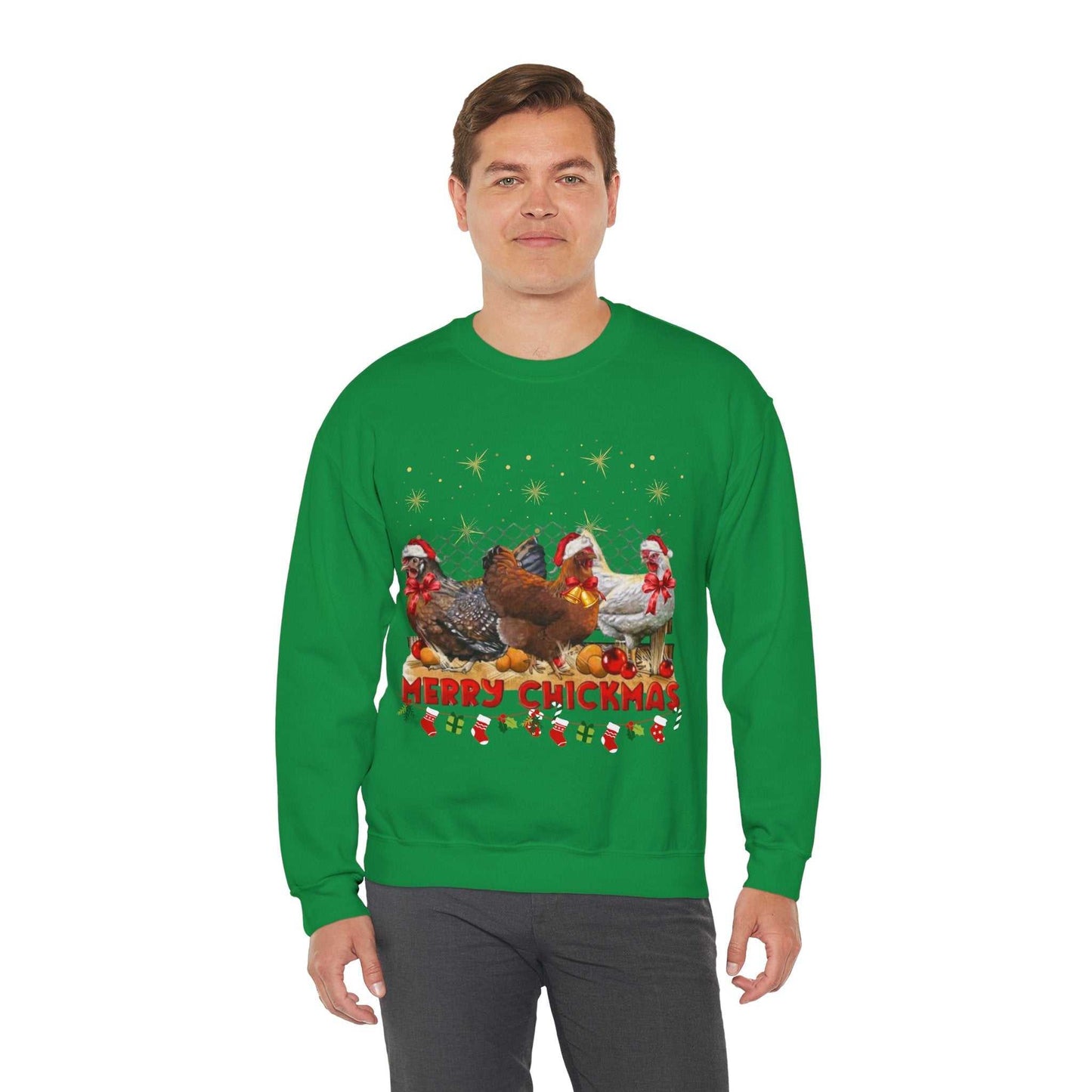 Merry Chickmas Sweatshirt, Cute Christmas Chickens Gift