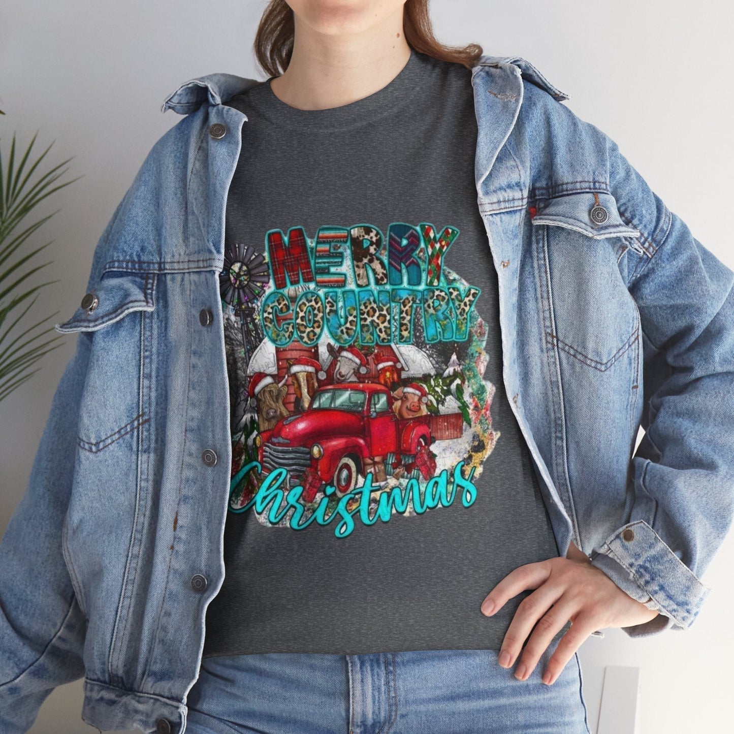 Merry Country Christmas T-Shirt, Retro Christmas Gift