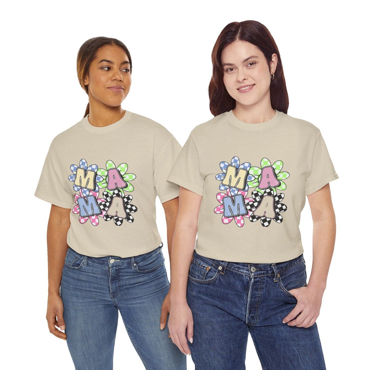Colorful Mama Floral Tee Heavy Cotton Tee, Gift for Mom