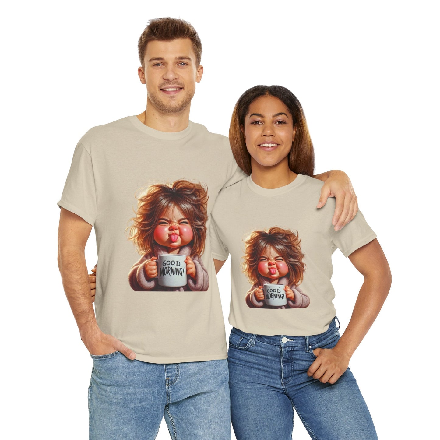 Good Morning Graphic Tee Unisex Heavy Cotton - Cute Cartoon Design Gift