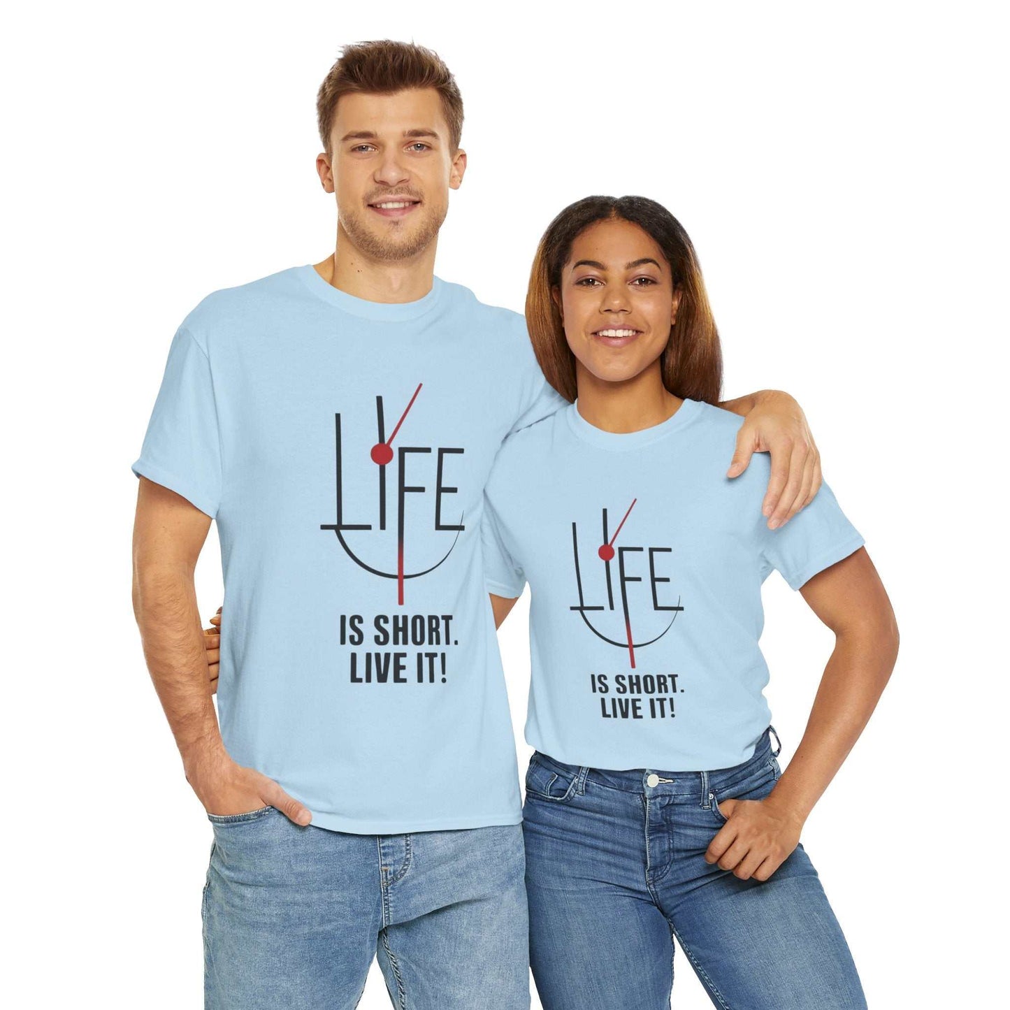 Life is Short, Live It! Unisex Heavy Cotton Tee - Motivational Shirt, Gift for Friends