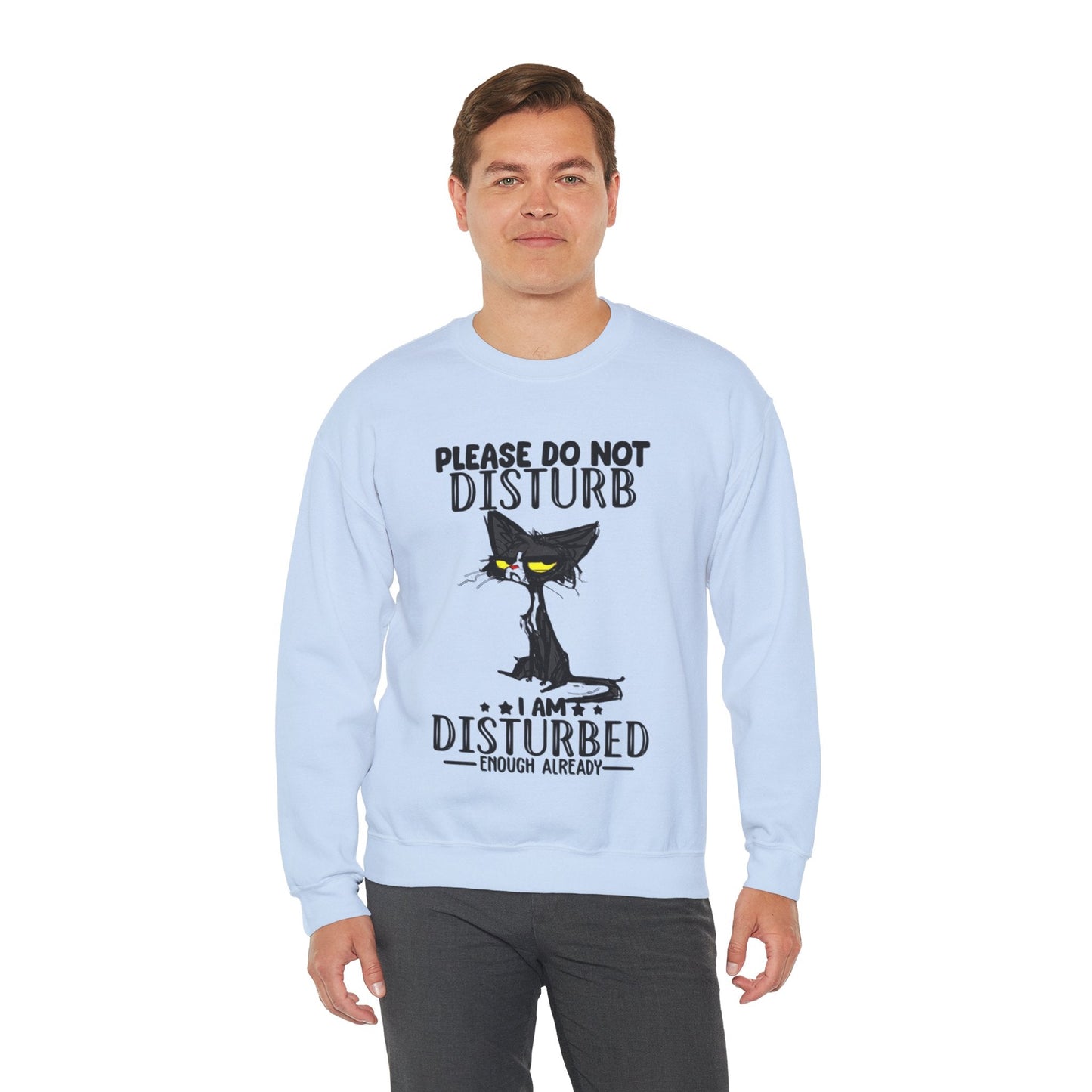Disturbed Cat Crewneck Sweatshirt - Unisex Heavy Blend™ - Perfect for Cat Lovers