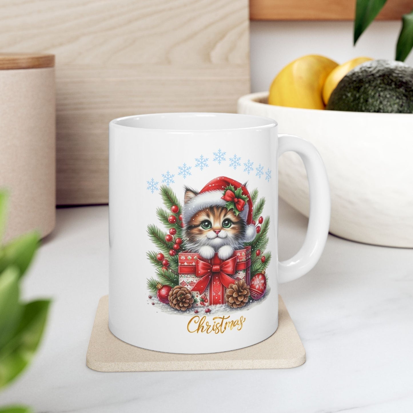 Merry Cats Christmas Mugs, Gift for Animal Lovers