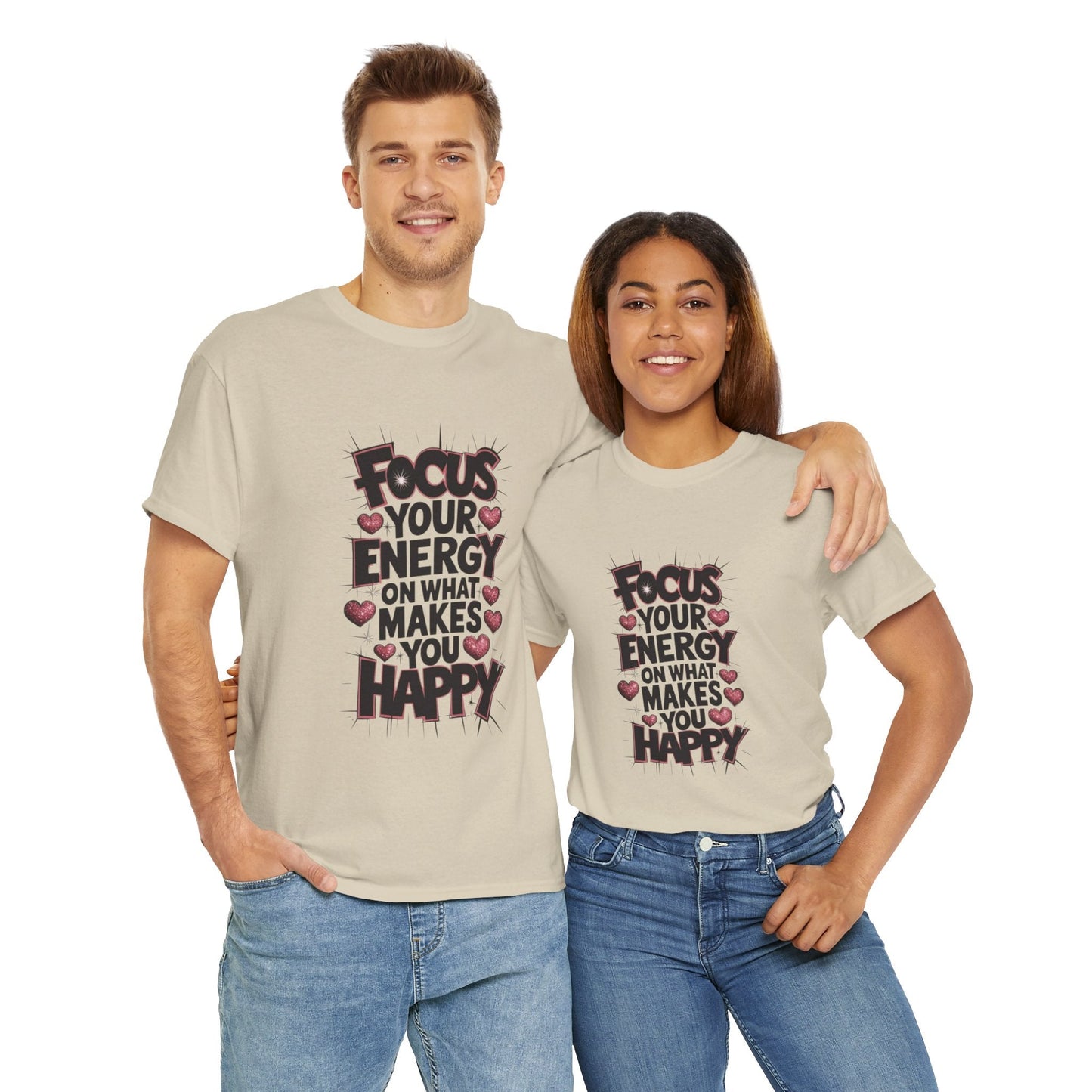 Focus Your Energy T-Shirt - Unisex Heavy Tee, Motivational Shirt, Inspirational Gift