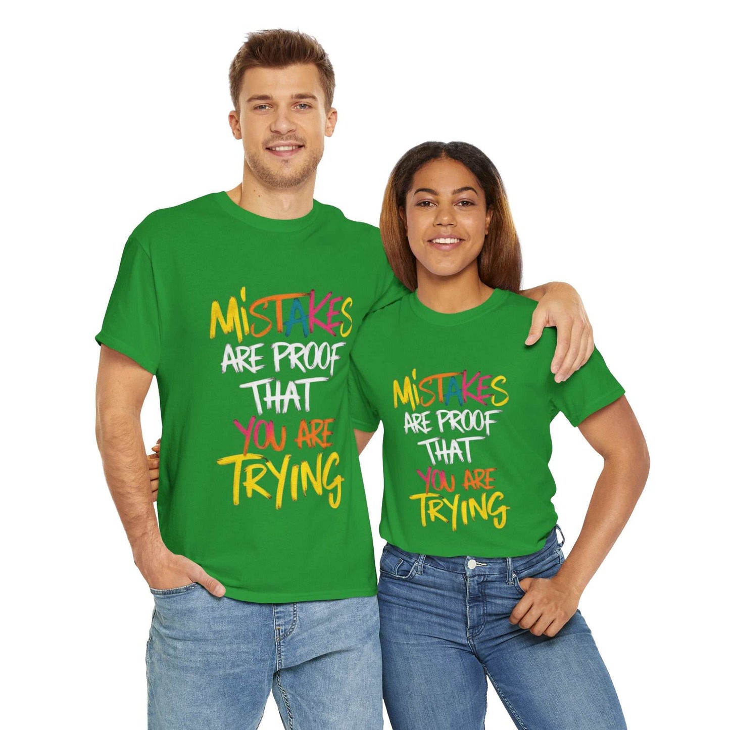 Inspiration Quote Tee - Mistakes are Proof That You Are Trying, Motivational T-Shirt, Gift for Students