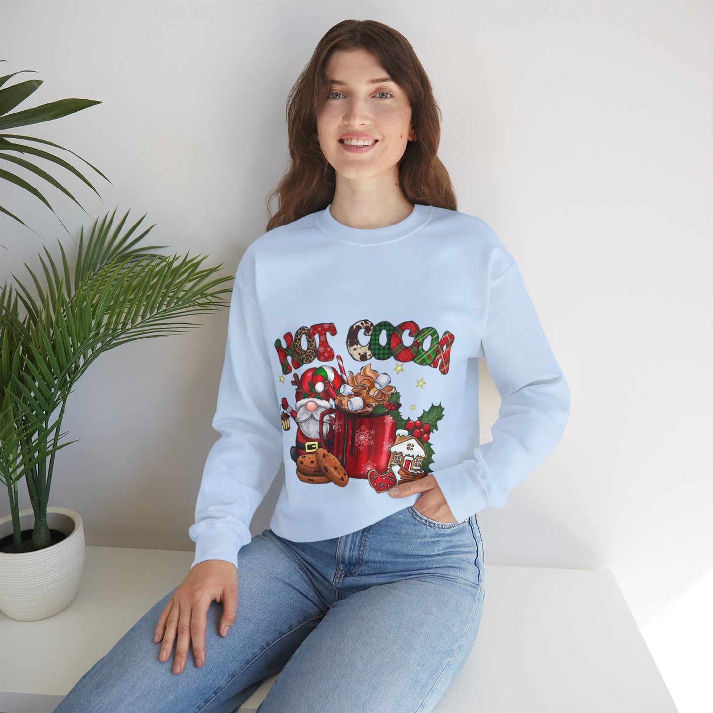 Hot Cocoa Christmas Movies Sweatshirt, Gnome Christmas Gift