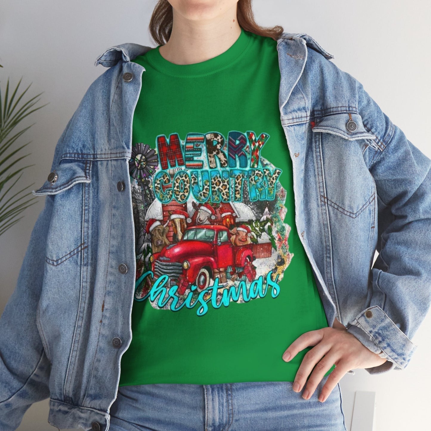 Merry Country Christmas T-Shirt, Retro Christmas Gift