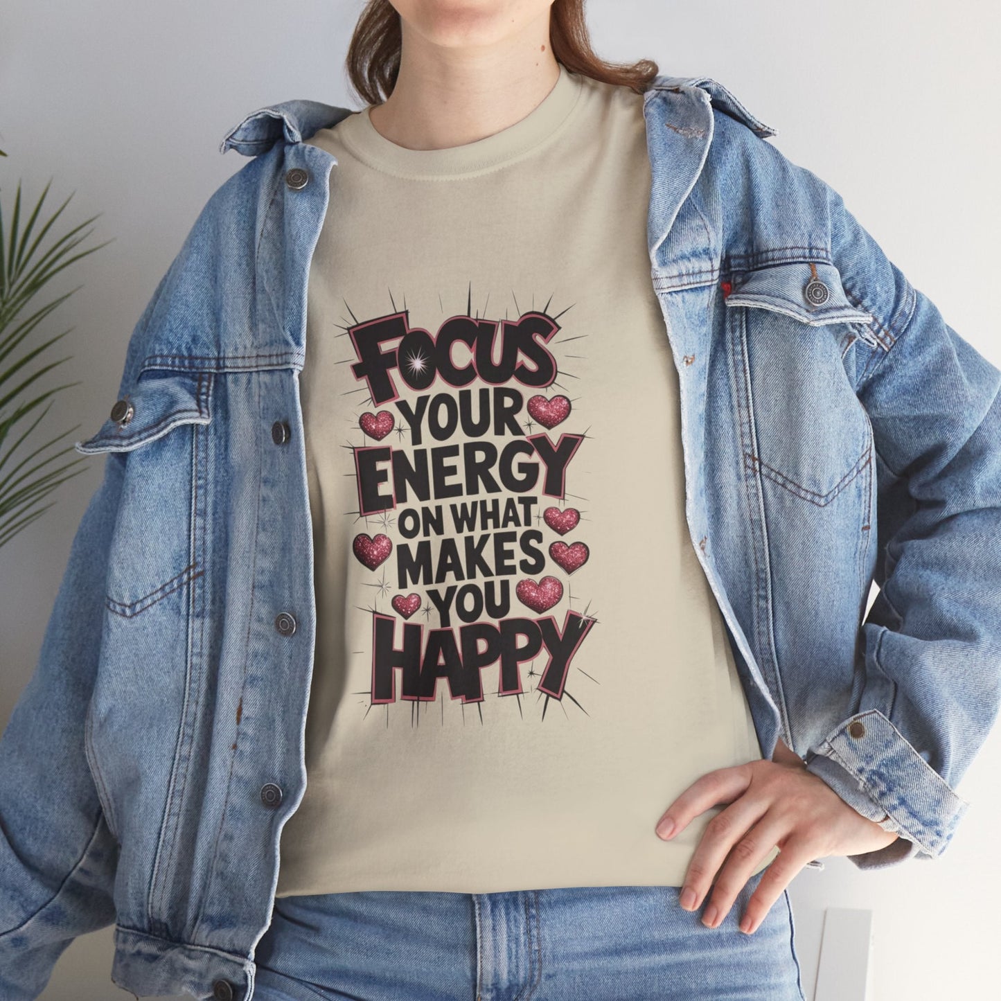 Focus Your Energy T-Shirt - Unisex Heavy Tee, Motivational Shirt, Inspirational Gift