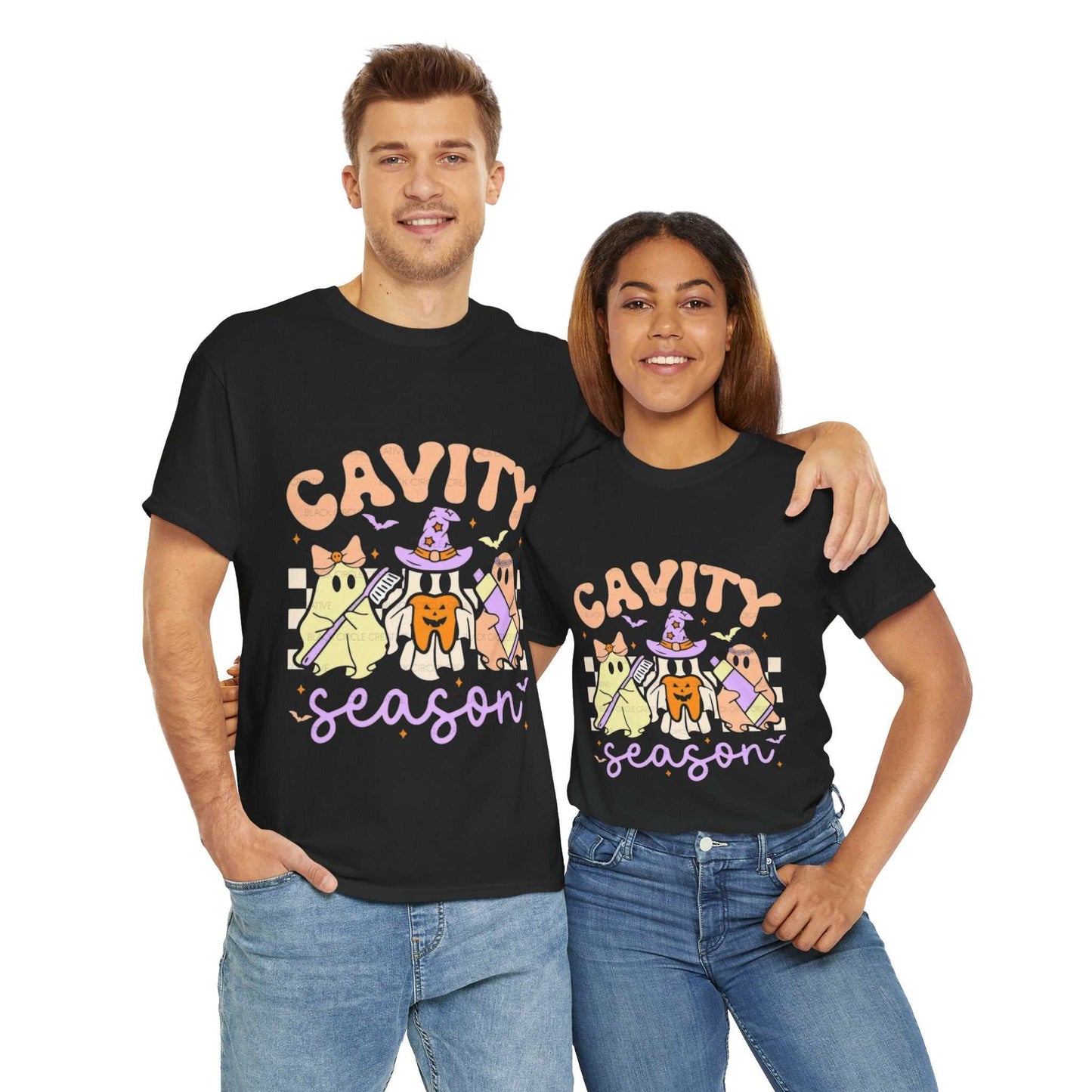 Cavity Season Unisex Tee, Fun Halloween Shirt, Autumn Vibes, Gift for Dentist