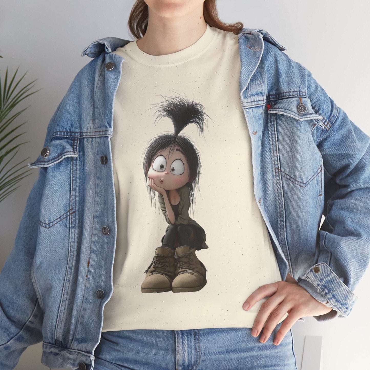 Whimsical Cartoon Character Tee, Fun Unisex Cotton Shirt Graphic Tee, Gift for Kids