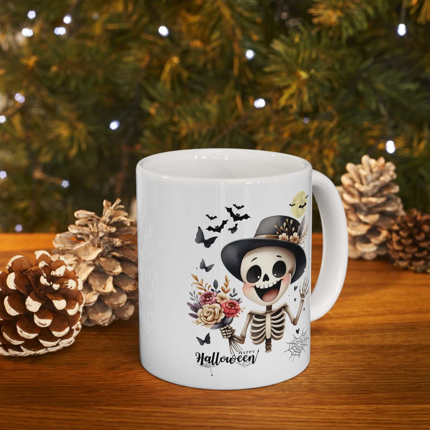 Funny Skeleton Kids Halloween Mugs, Spooky Season Gift