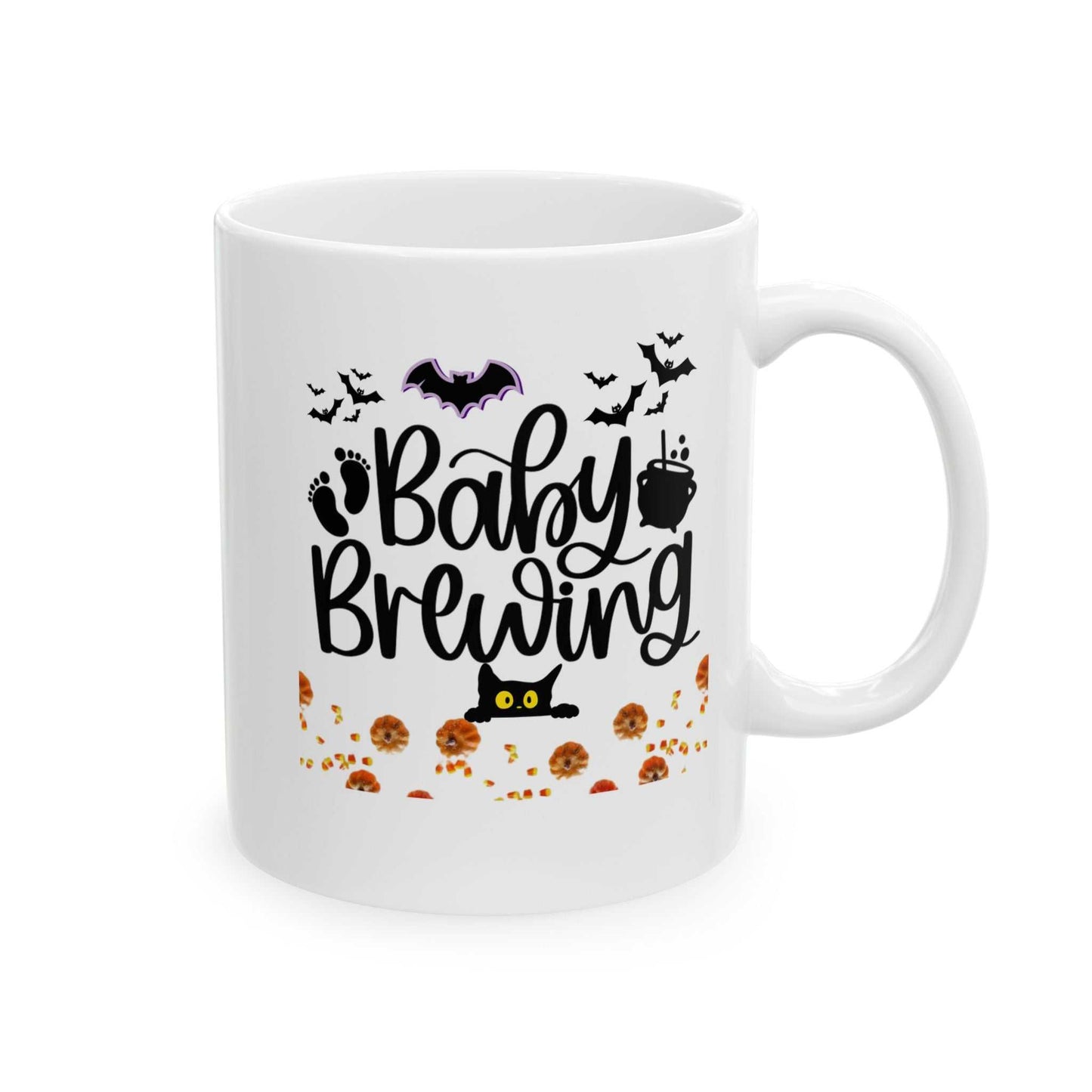 Baby Brewing Halloween Mugs, Spooky Maternity Gift, Pregnancy Mug