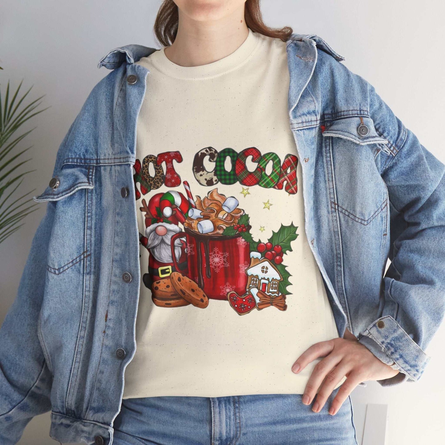 Hot Cocoa Christmas Movies Shirt with festive gnome design, perfect holiday gift.