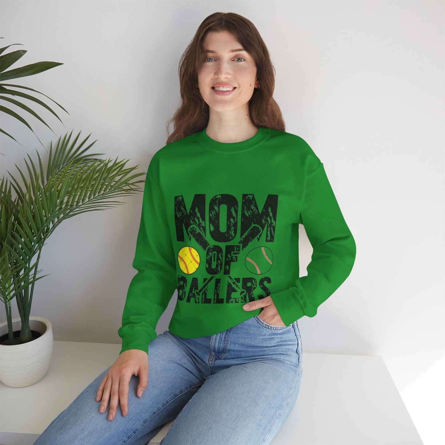 Mom of Ballers Crewneck Sweatshirt - Unisex Heavy Blend