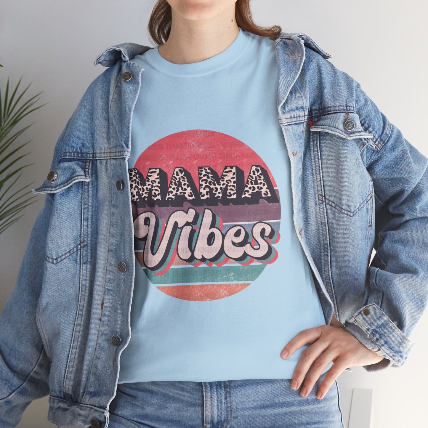Mama Vibes Unisex Heavy Cotton Tee – Perfect for Moms and Relaxed Days