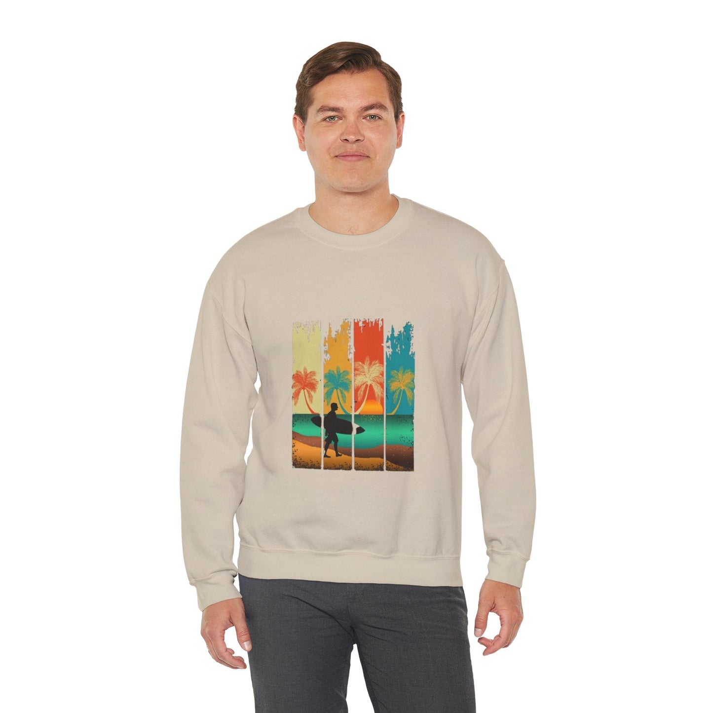 Tropical Sunset Sweatshirt, Relaxed Vibes Crewneck, Beach Lover Gift
