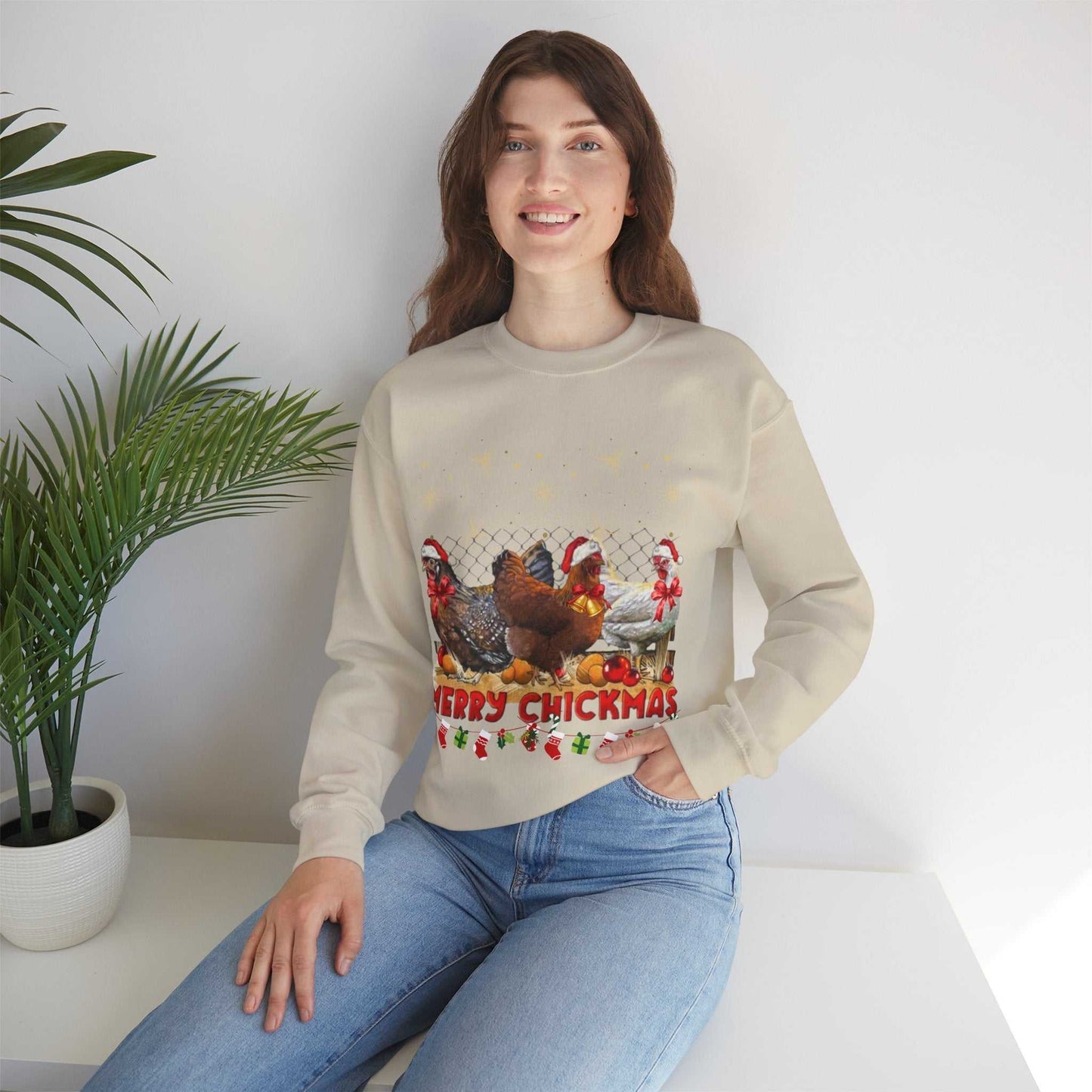 Merry Chickmas Sweatshirt, Cute Christmas Chickens Gift