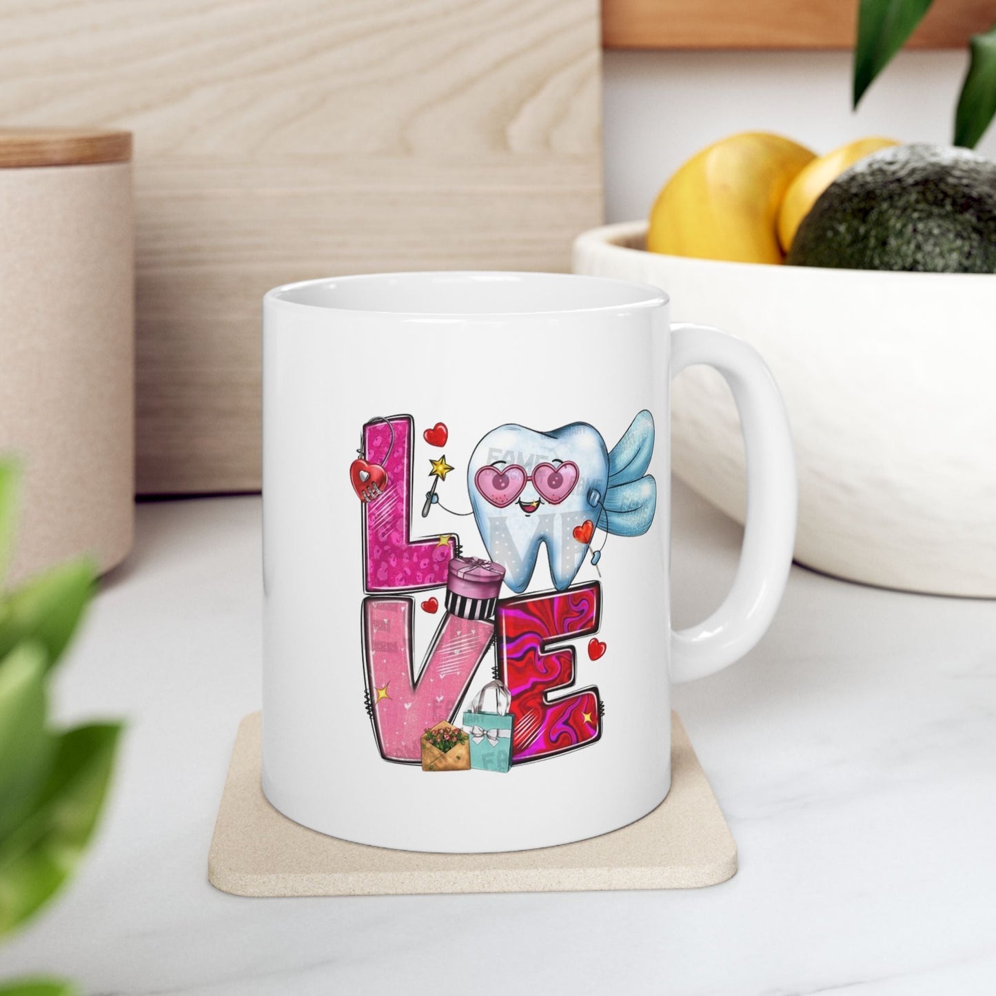 Love Dental Valentine Mugs, Dental Hygienist Gift