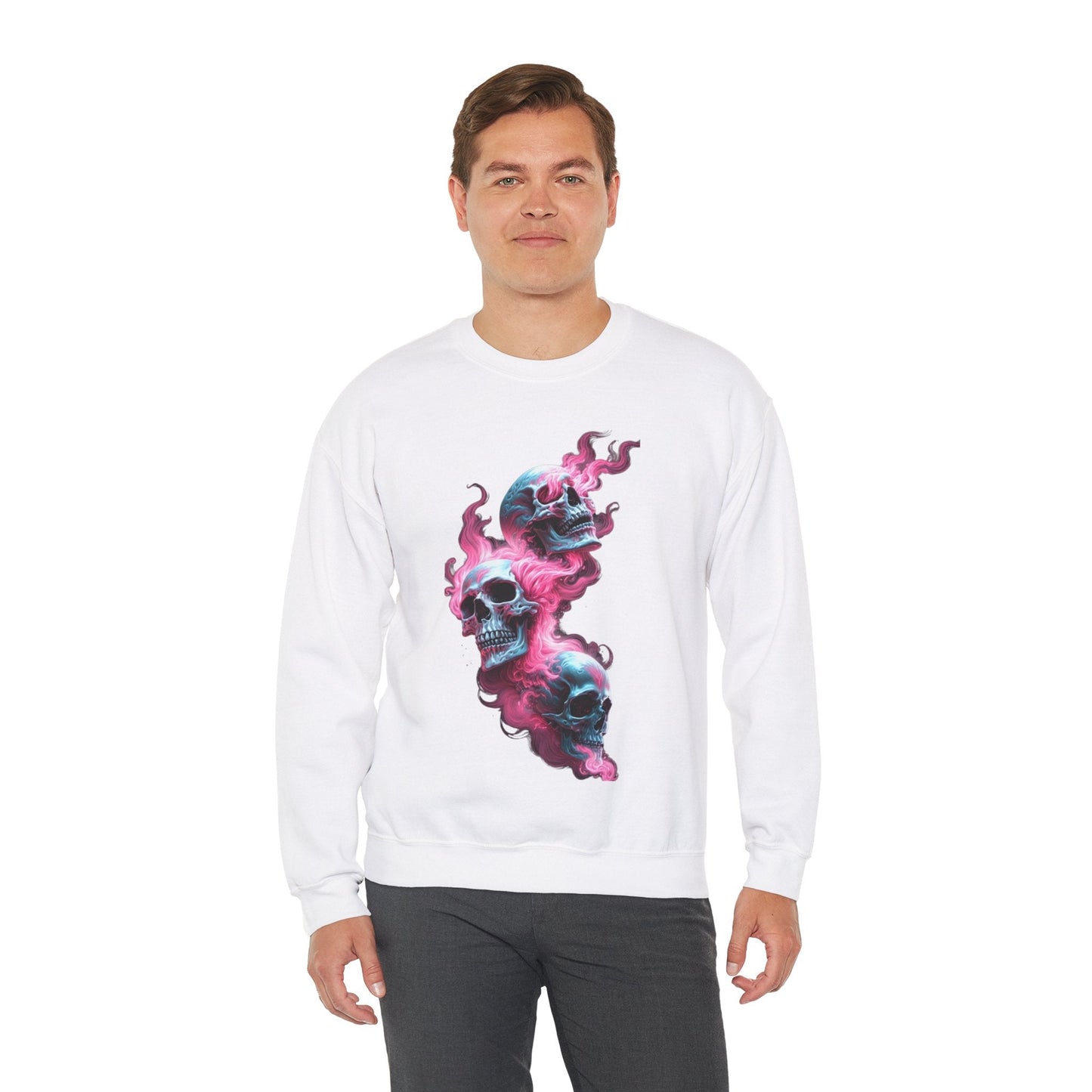 Edgy Skull Graphic Crewneck Sweatshirt - Unisex Heavy Blend