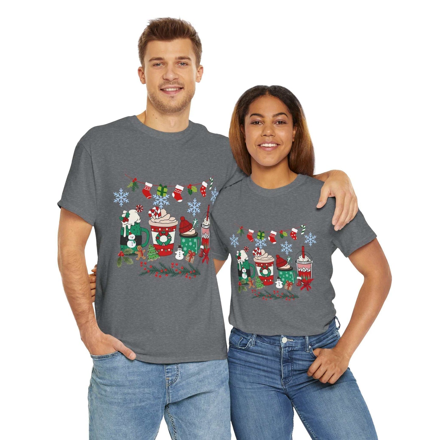 Christmas Coffee Shirt for women with festive design; perfect Christmas gift for coffee lovers.