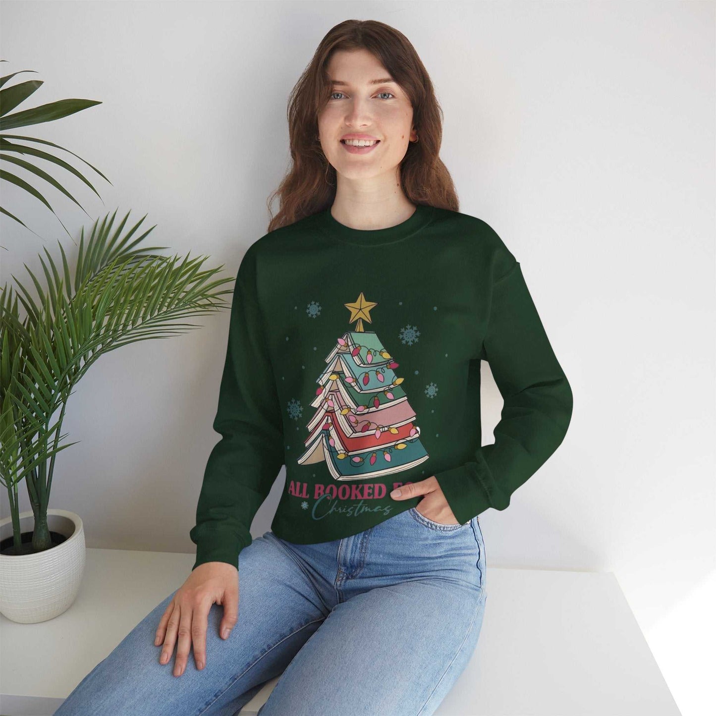 All Booked For Christmas Sweatshirt, Gift for Librarian