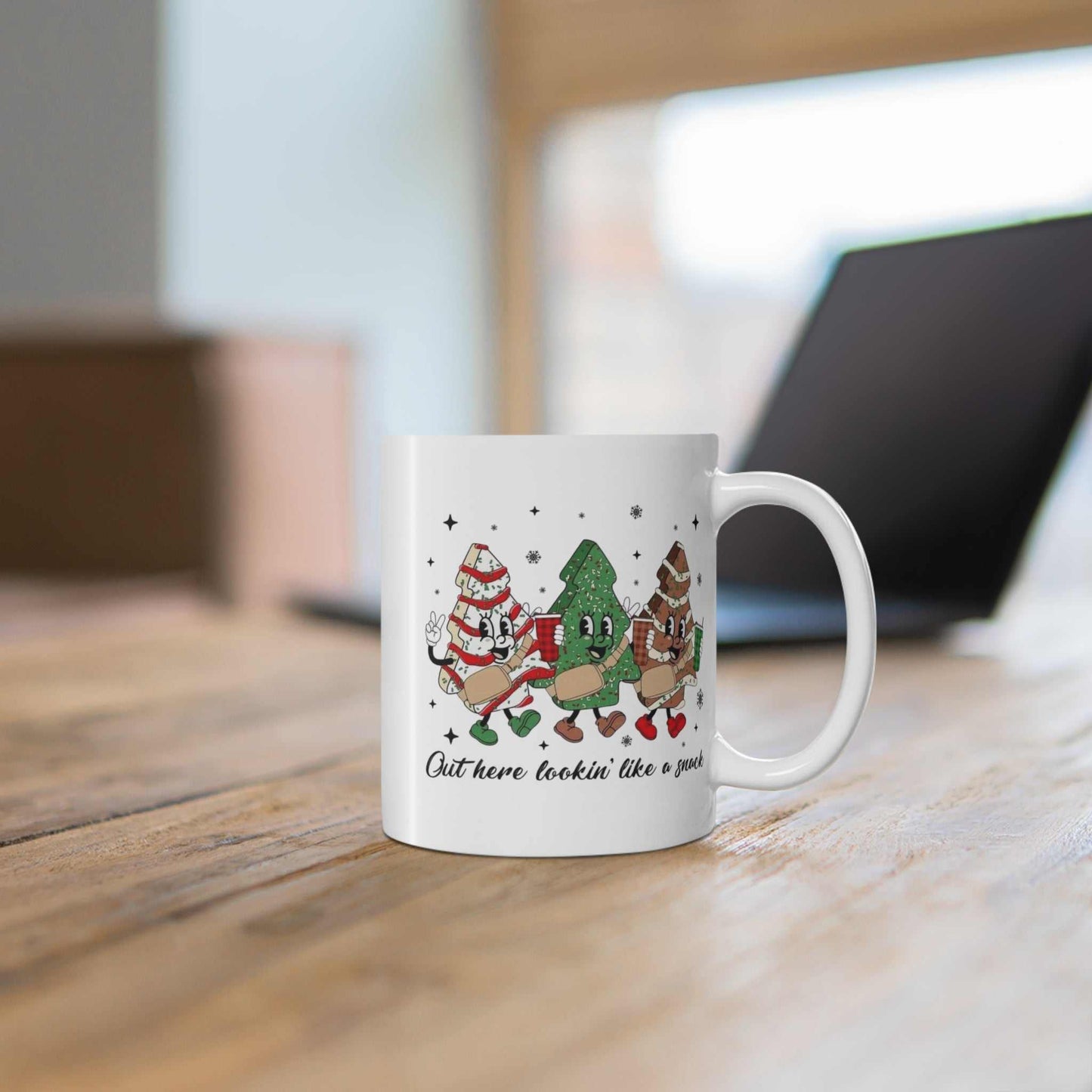 Out Here Looking Like a Snack Mugs, Merry Christmas Gift, Holiday Mug