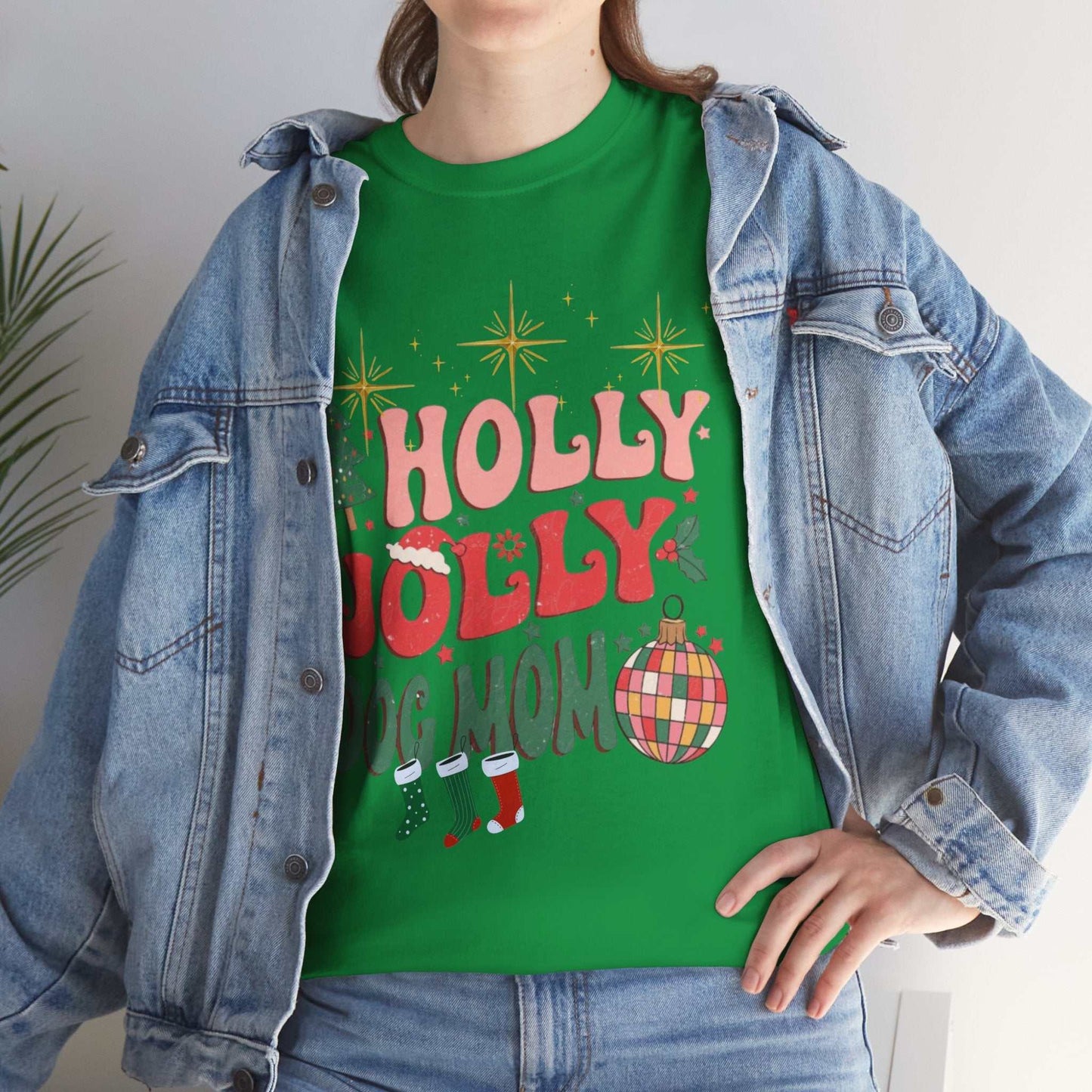 Retro Christmas Shirt, Holly Jolly Dog Mom Gift