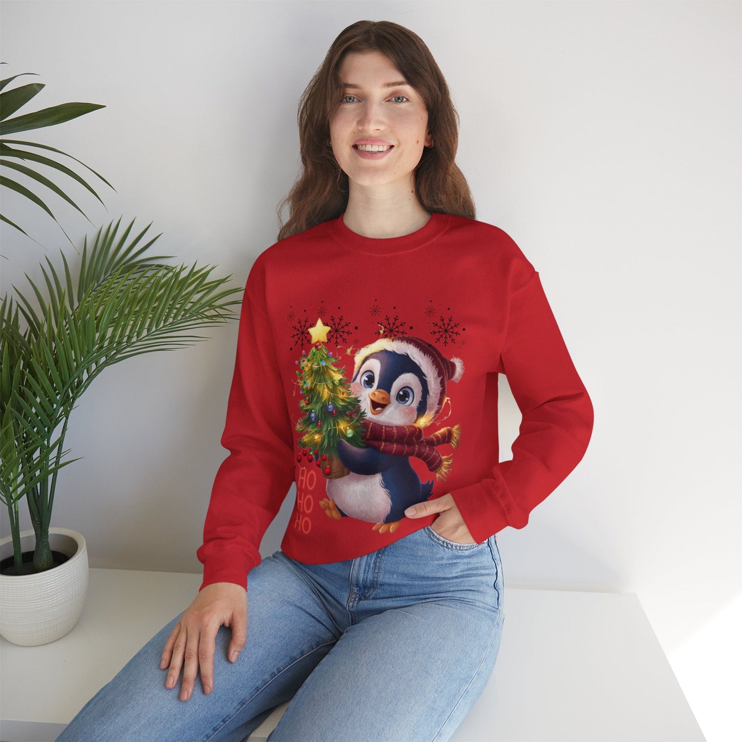 Penguin Merry Christmas Sweatshirt, Winter Holiday Gift