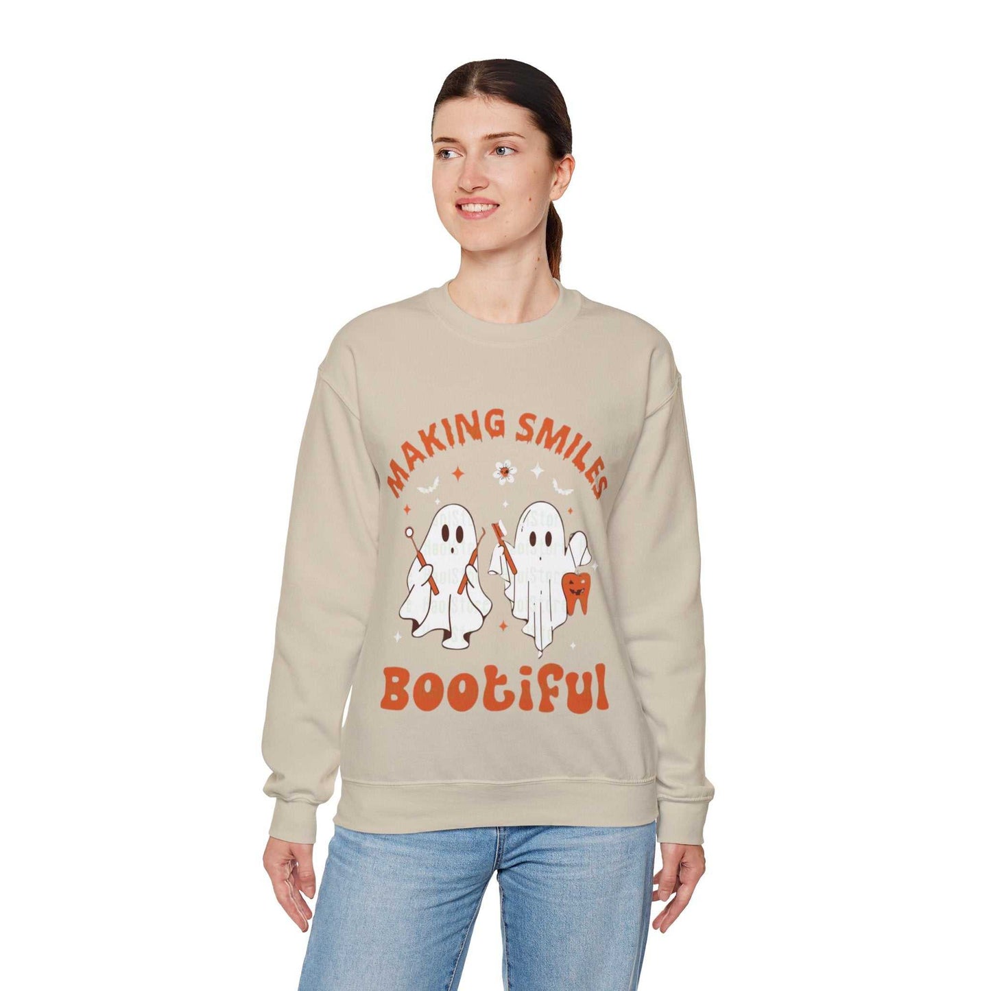 Ghostly Smiles Crewneck Sweatshirt, Cute Halloween Sweatshirt, Gift for Spooky Season