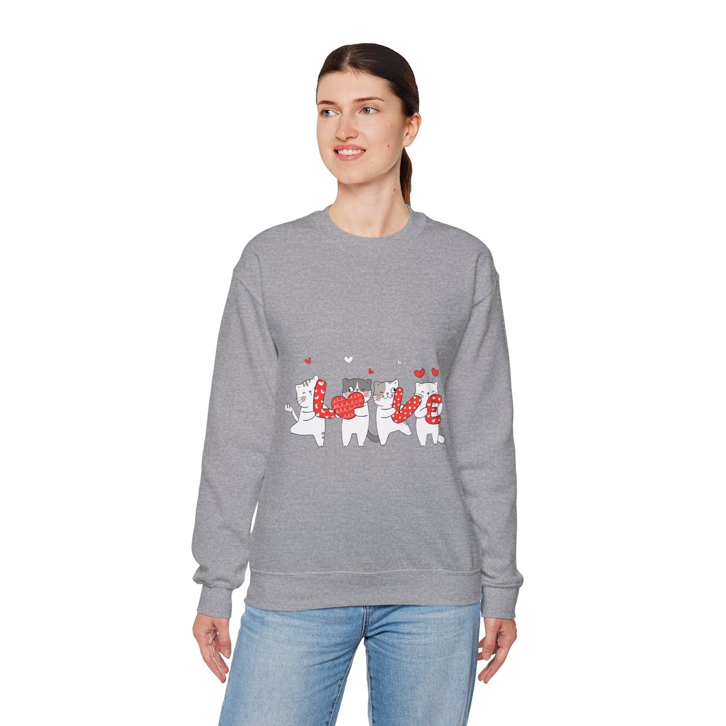 Cats Lover Valentine Sweatshirt, Valentine's Day Gift