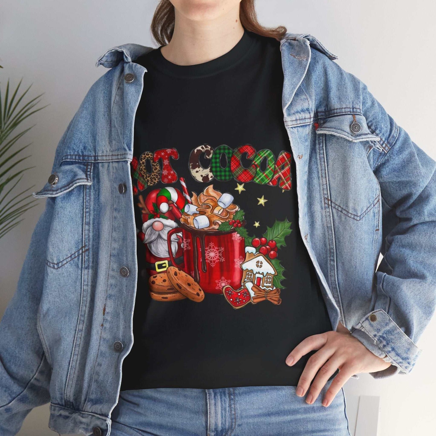 Hot Cocoa Christmas Movies shirt with festive gnome design, perfect holiday gift.