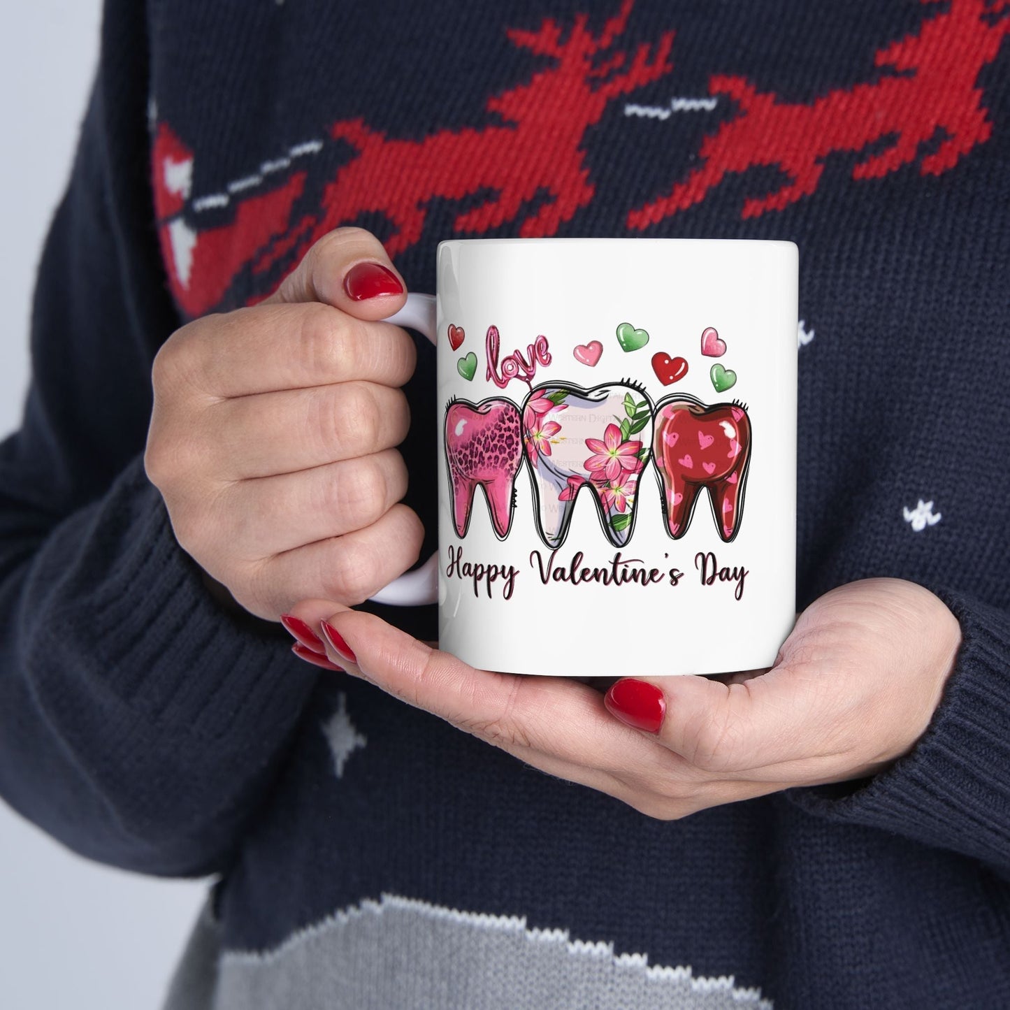 Dental Love Happy Valentines Day Mugs, Dental Hygienist Gift