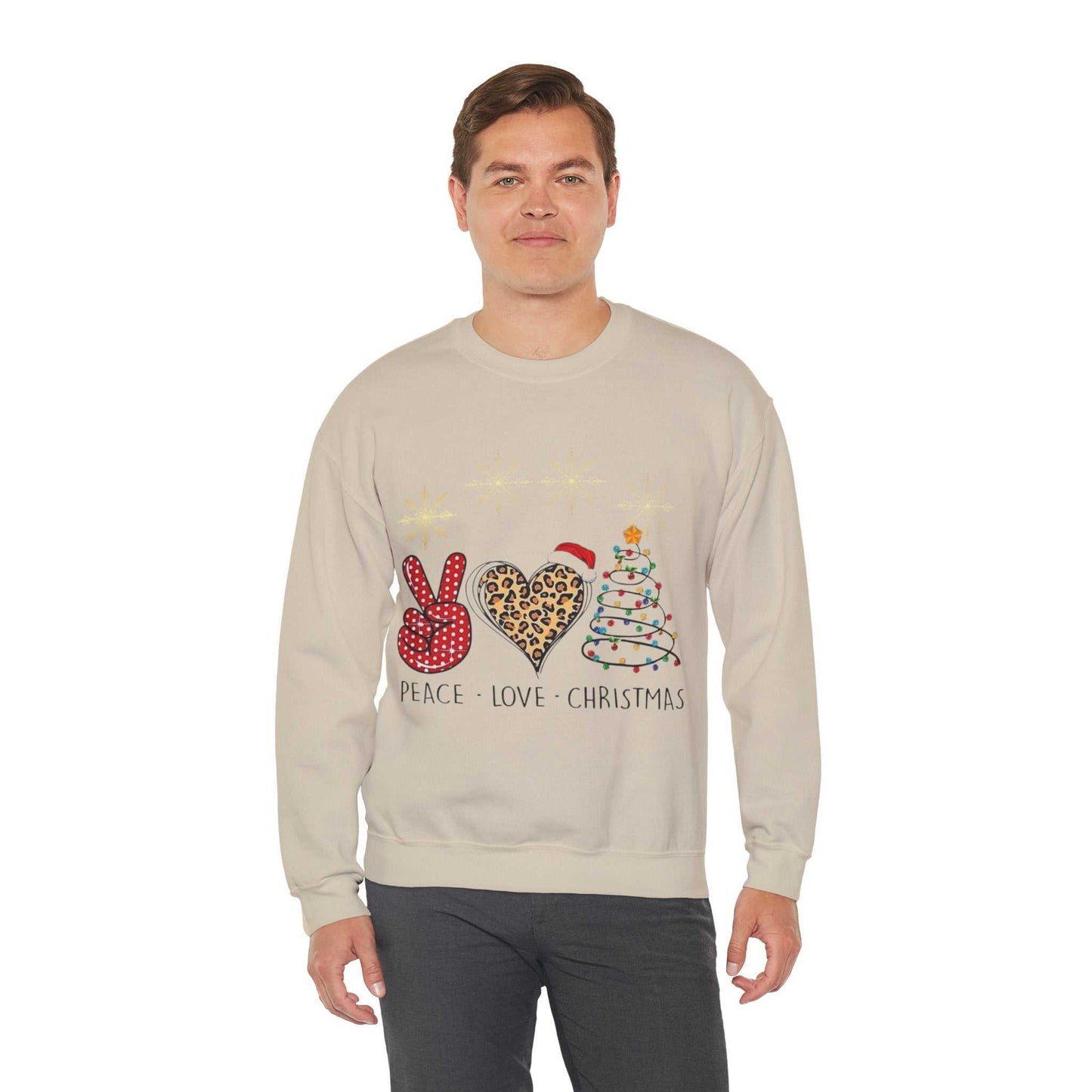 Peace Love Christmas Santa Sweatshirt, Funny Santa Gift, Holiday Sweatshirt