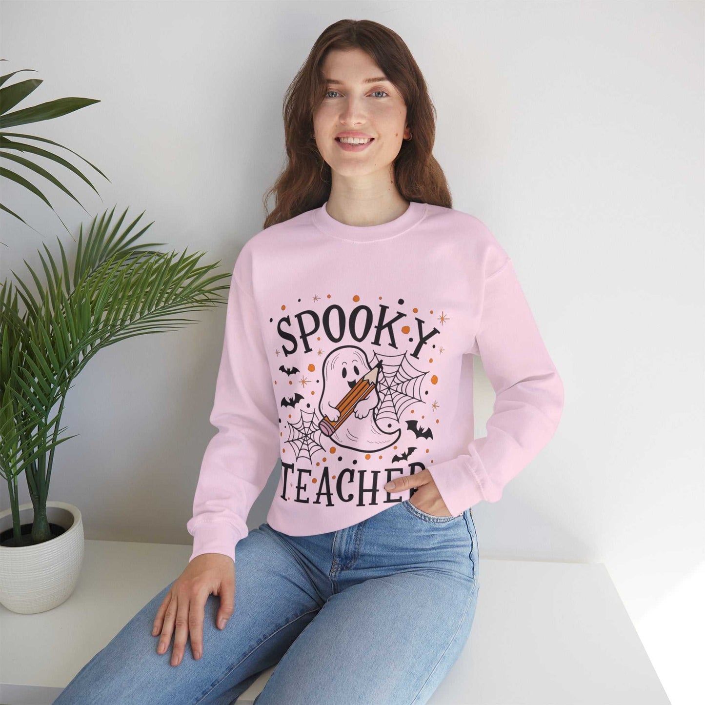 Spooky Teacher Crewneck Sweatshirt | Halloween Gift, Cozy Fall Apparel