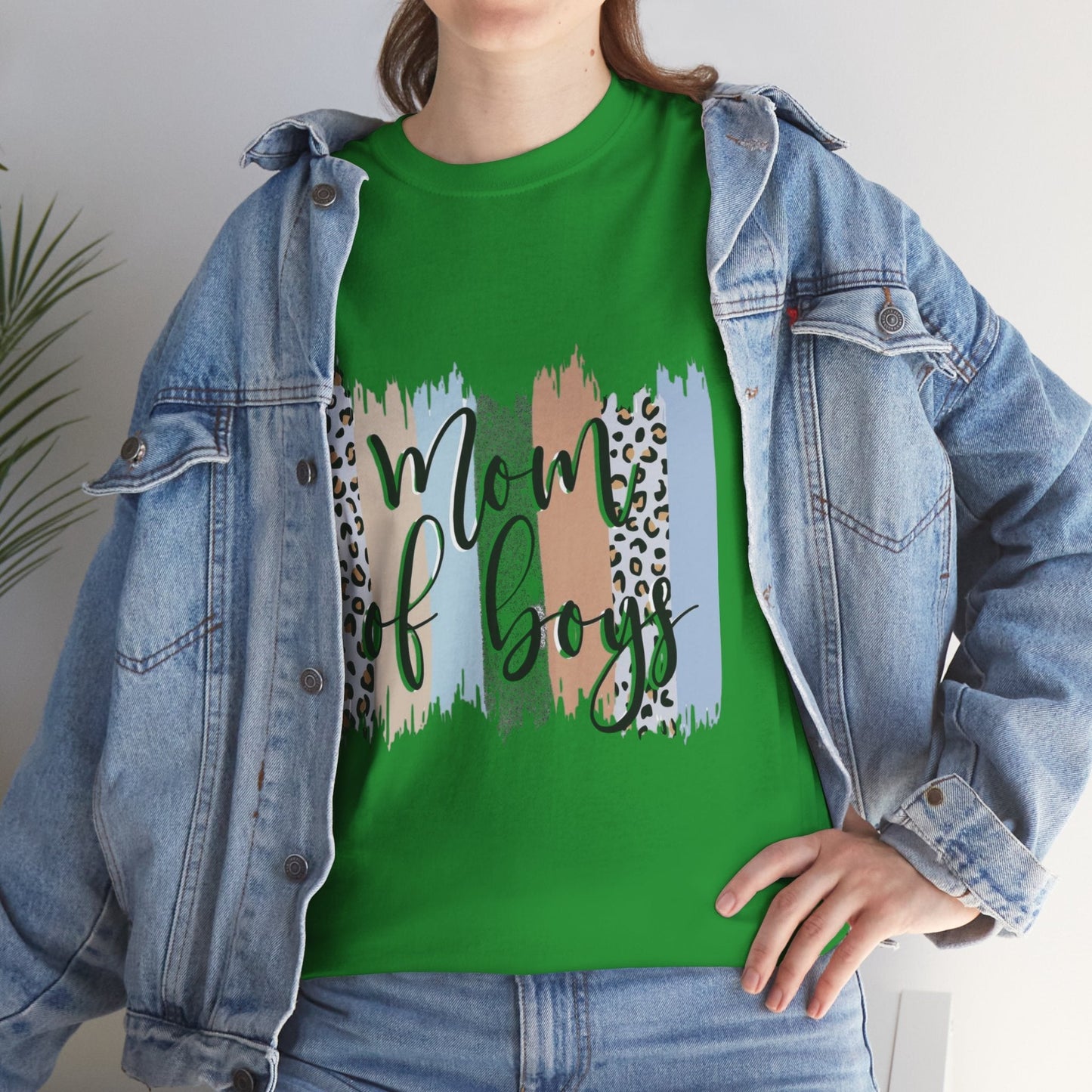 Mom of Boys T-Shirt Heavy Cotton Tee - Cute Women's Tee for Mothers