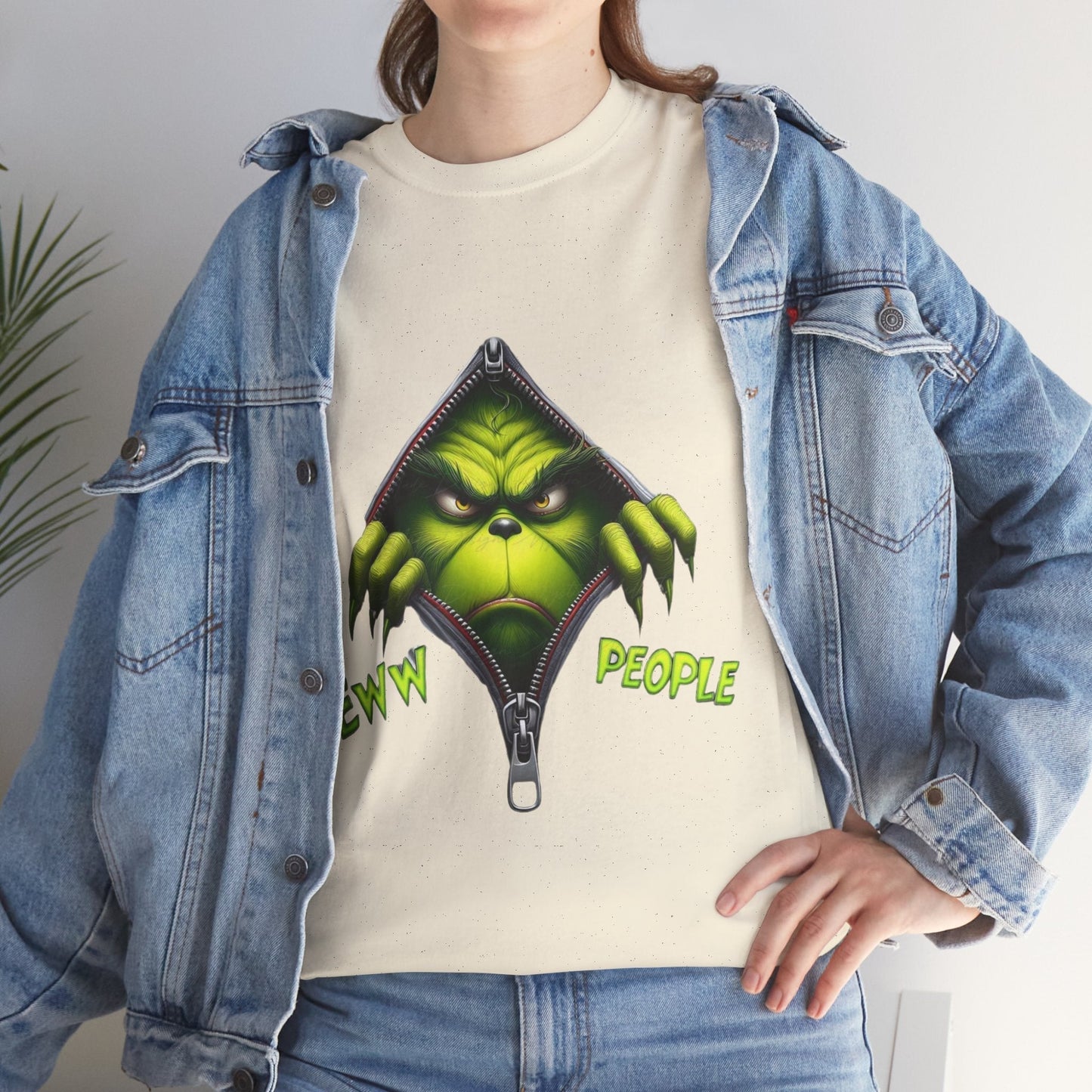 Grinch Ew People Shirt, funny Christmas tee with sarcastic Grinch design, ideal for Grinch fans.