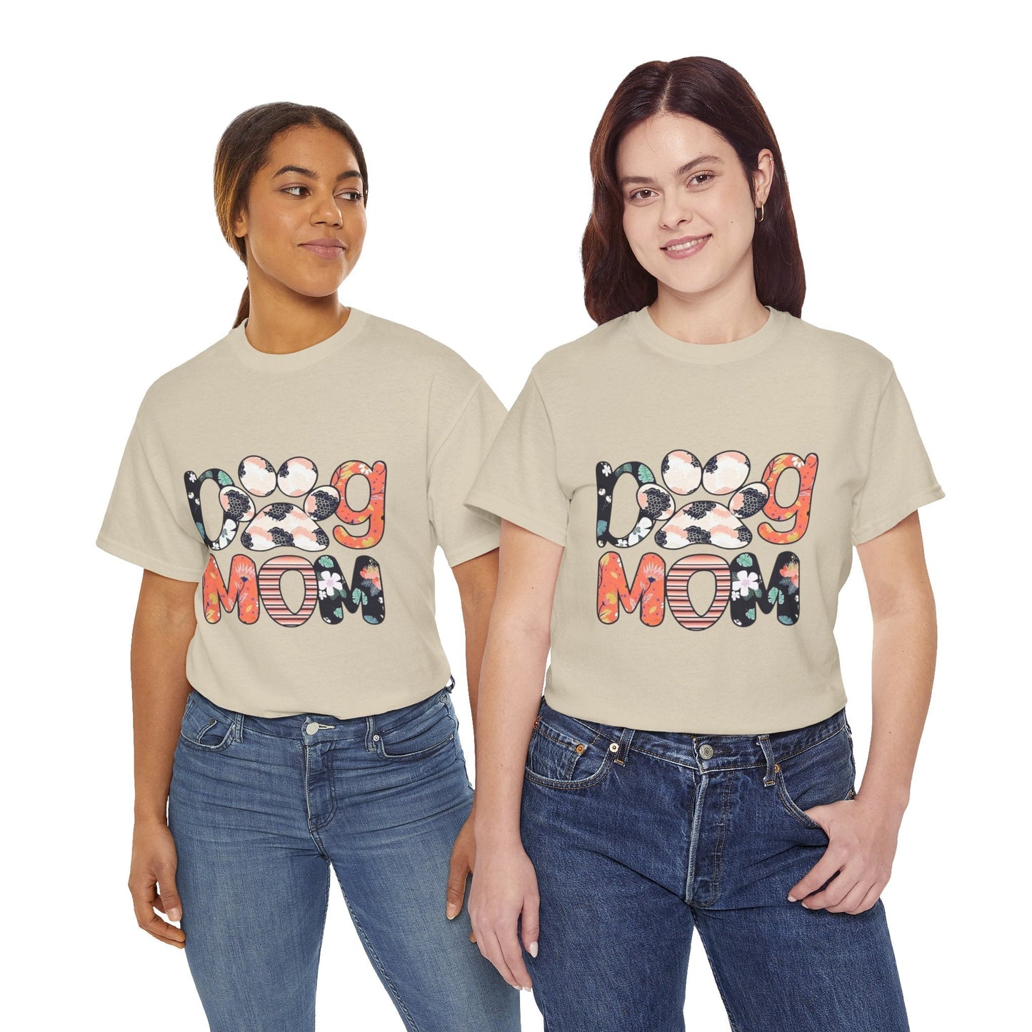 Dog Mom Unisex Heavy Cotton Tee – Perfect Gift for Pet Lovers