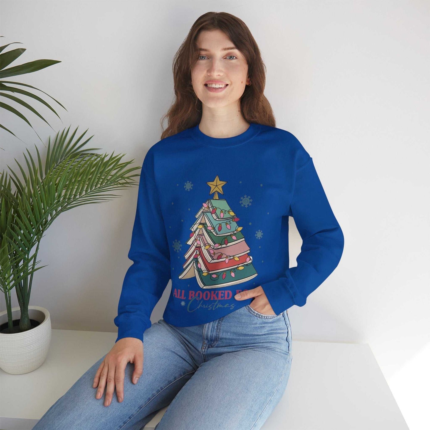 All Booked For Christmas Sweatshirt, Gift for Librarian