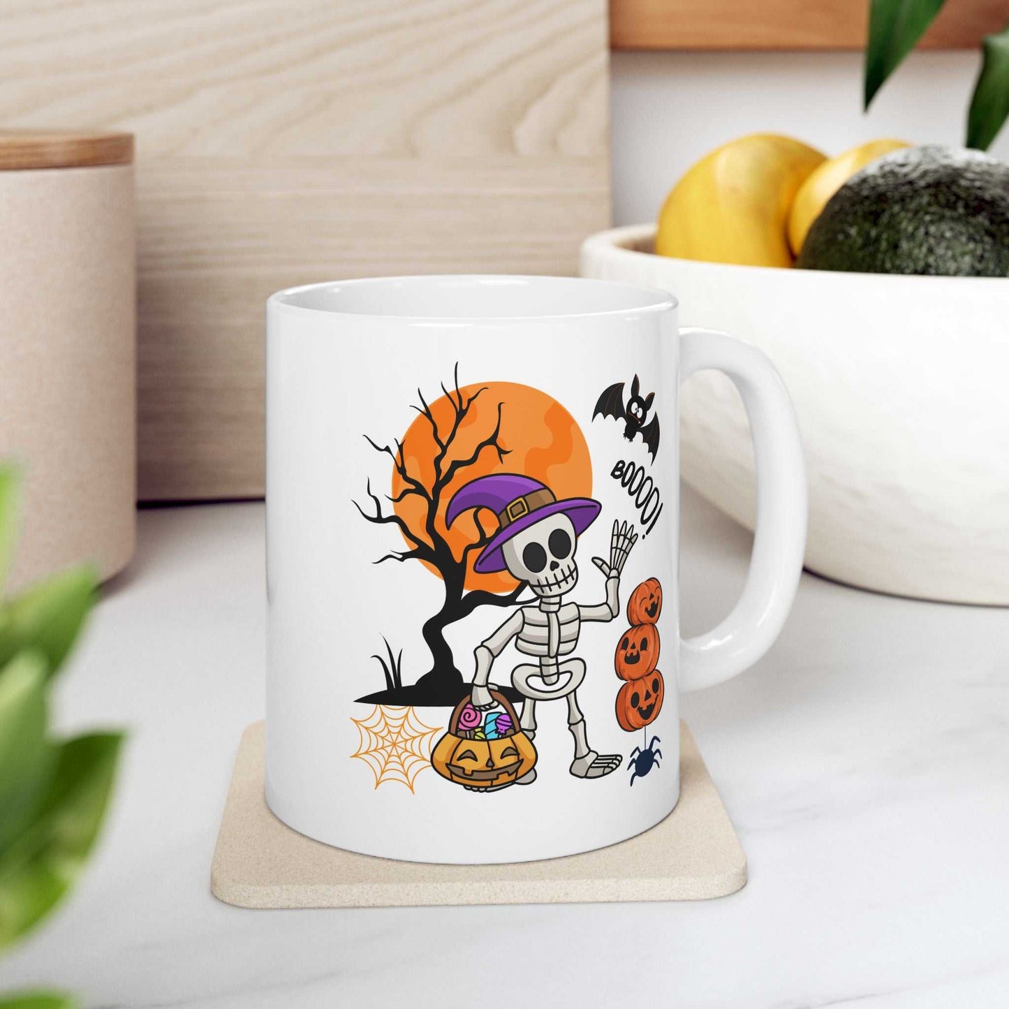 Halloween Skeleton Mugs, Dead Halloween Gift, Spooky Drinkware