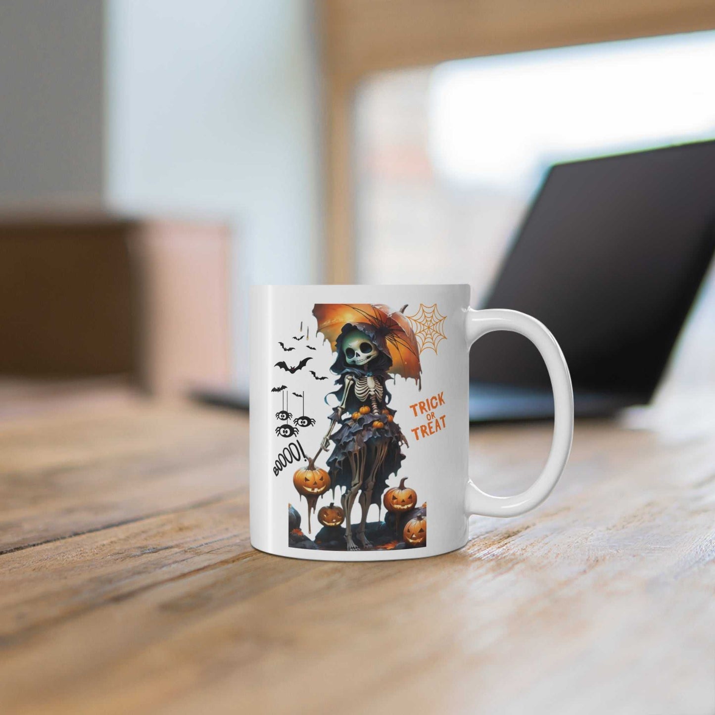 Girl Skeleton Mug for Halloween, Baby Girl Halloween Tee Gift