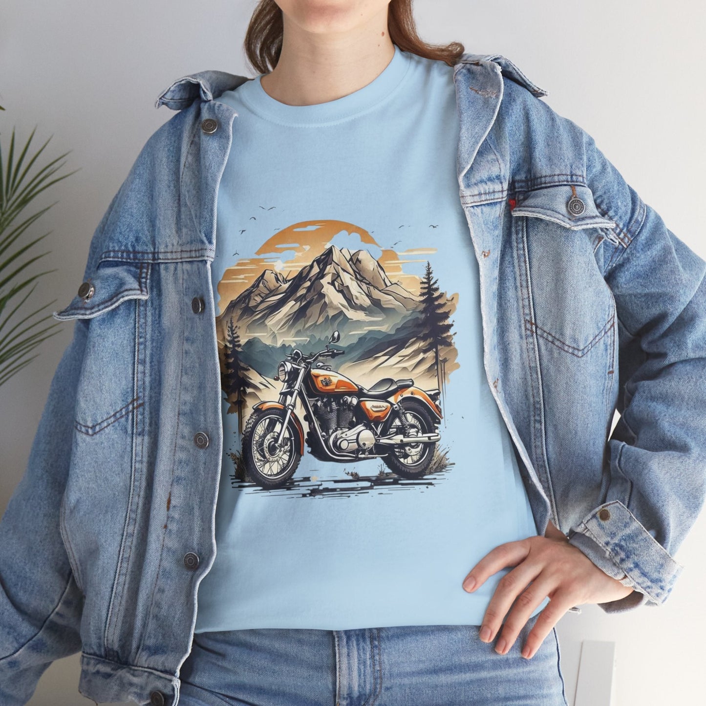 Adventure Awaits Motorcycle Tee - Unisex Heavy Cotton T-Shirt
