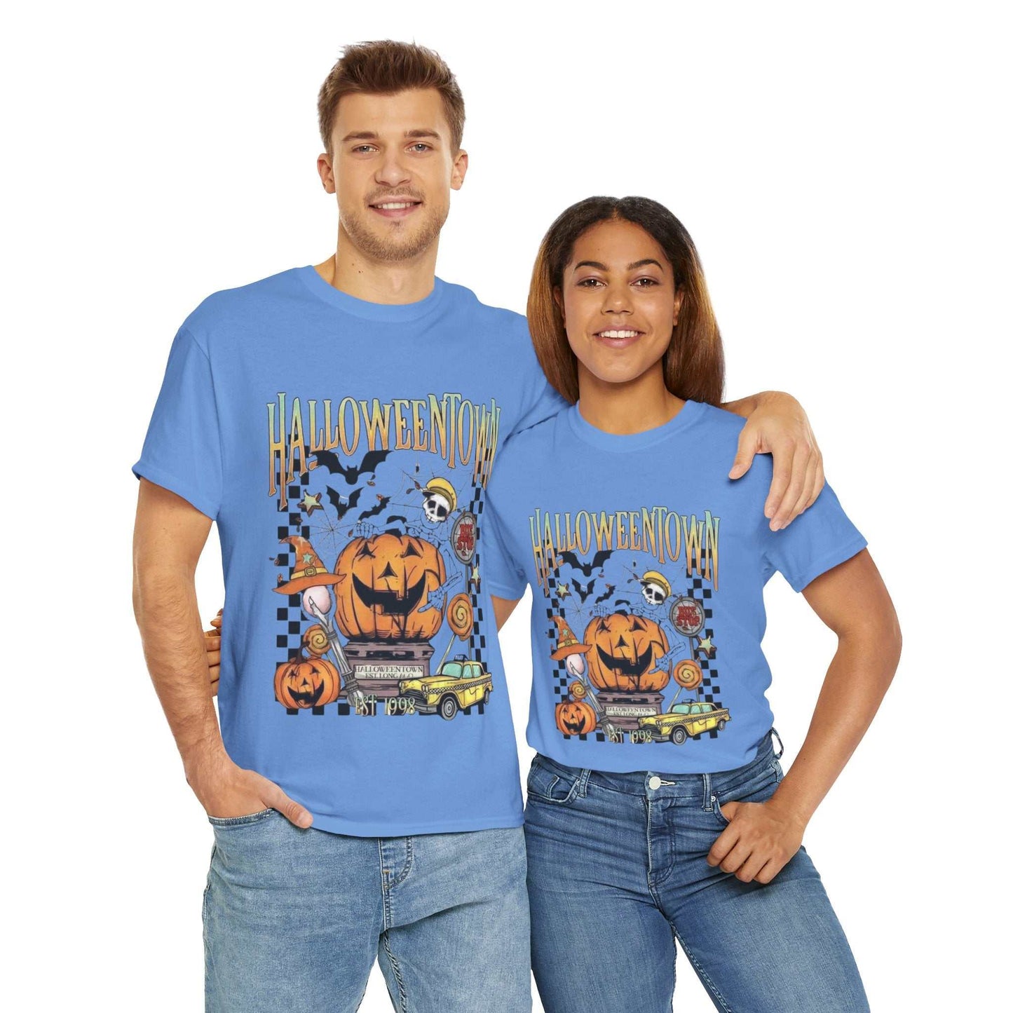 Retro Halloweentown Shirt with pumpkin and ghost design, perfect for Halloween lovers.