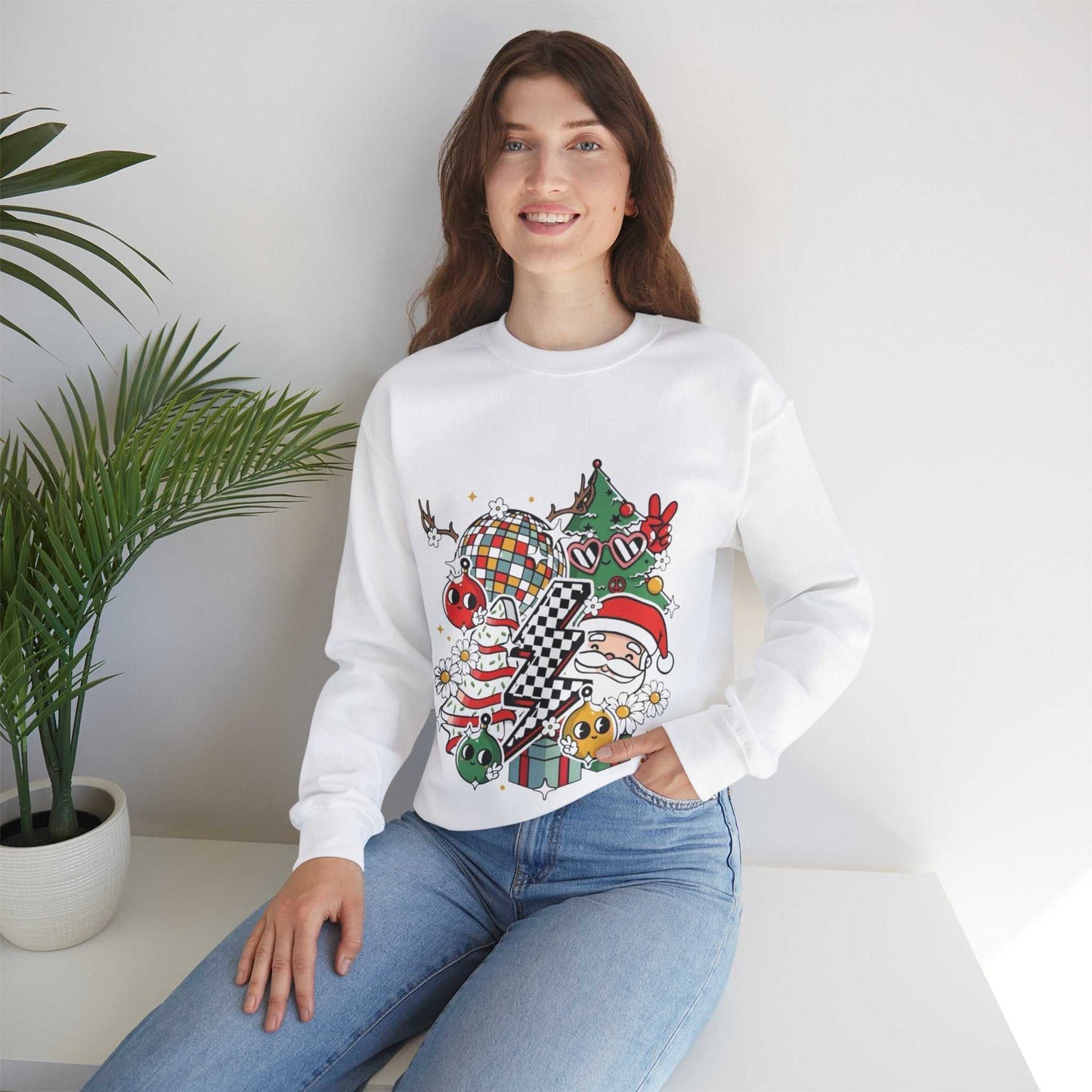Christmas Disco Long Sleeve Sweatshirt, Disco Holiday Gift