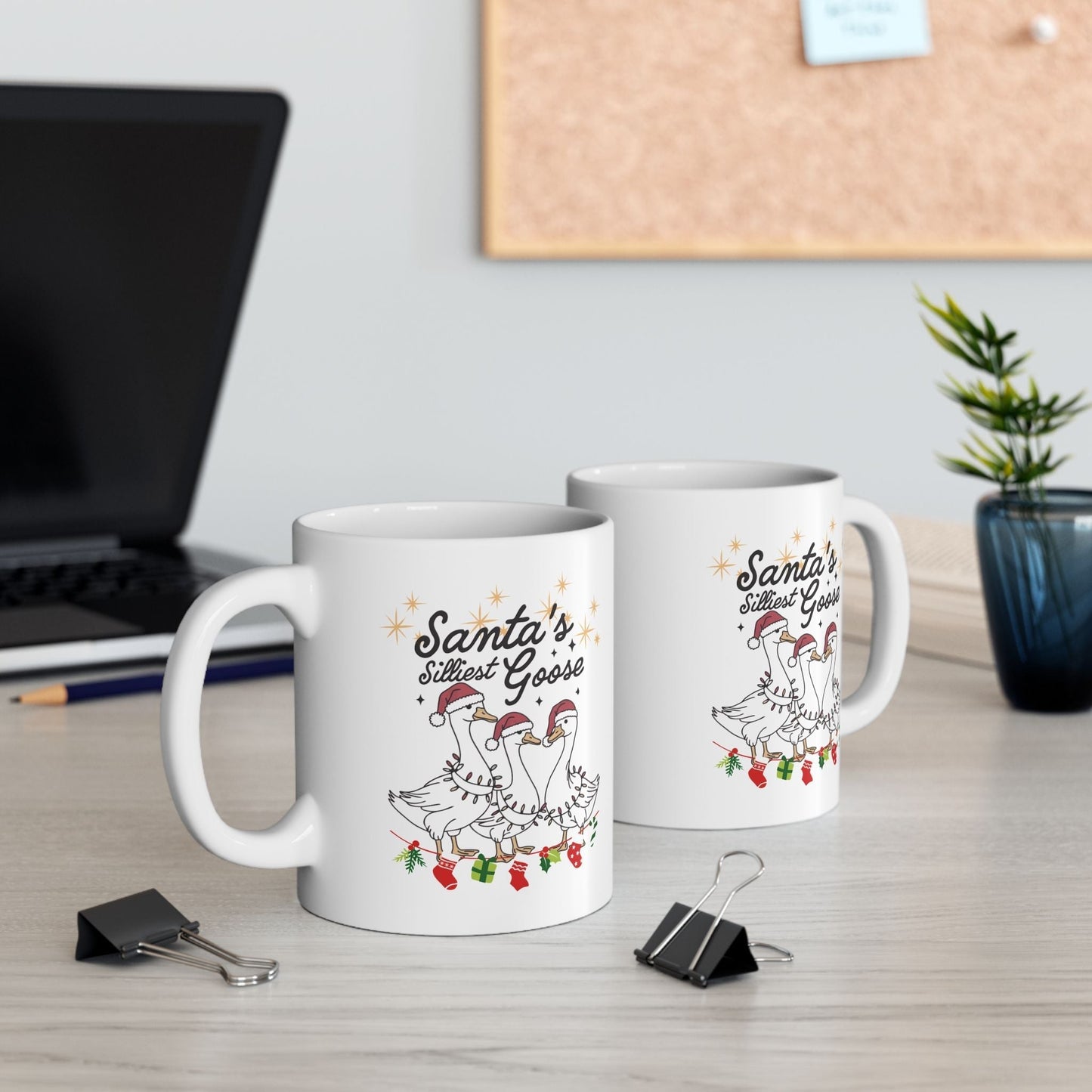 Santas Silliest Goose Mugs, Farmer Christmas Gift