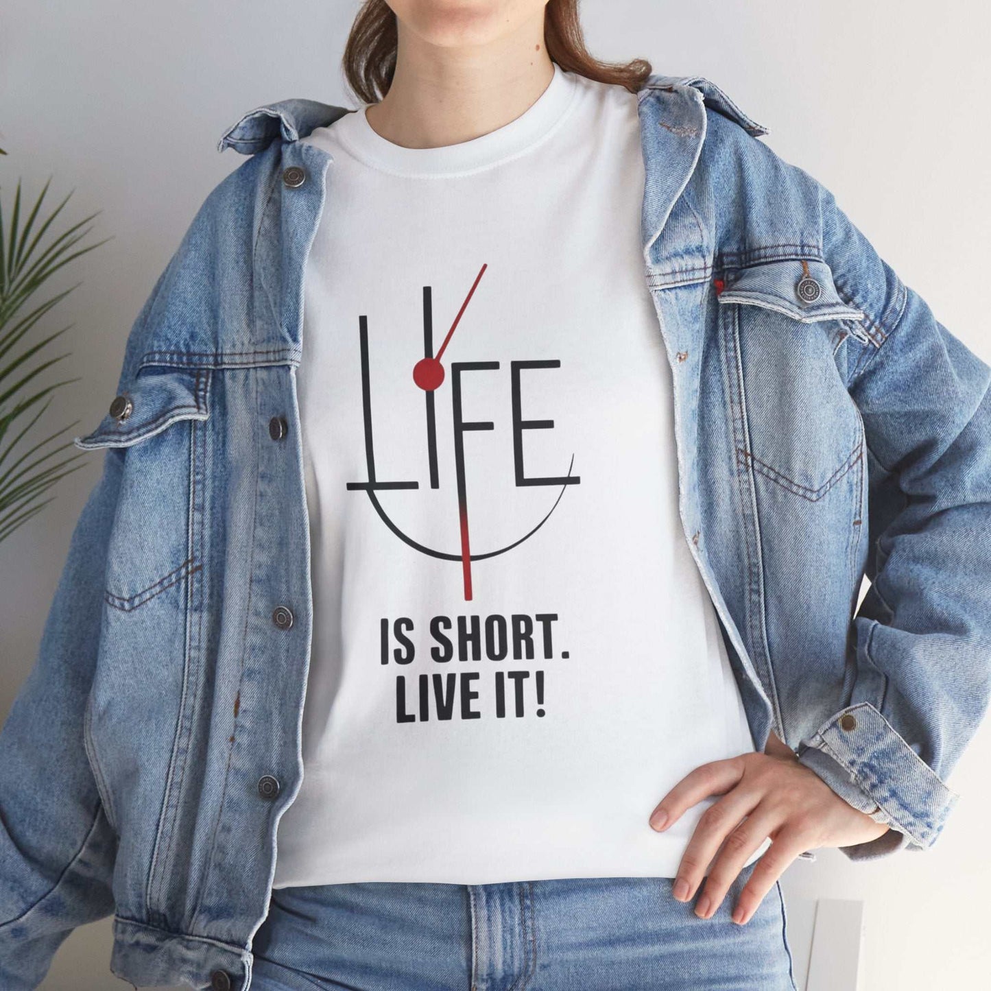 Life is Short, Live It! Unisex Heavy Cotton Tee - Motivational Shirt, Gift for Friends