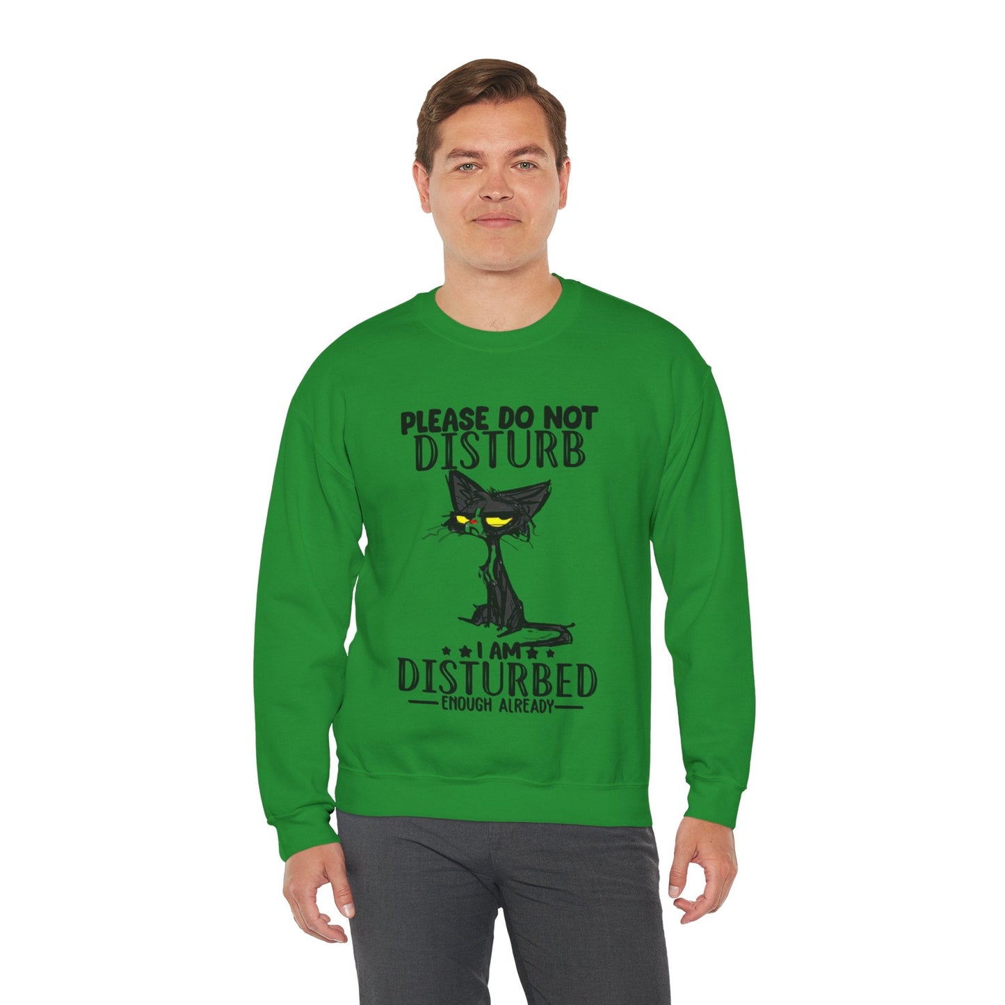 Disturbed Cat Crewneck Sweatshirt - Unisex Heavy Blend™ - Perfect for Cat Lovers