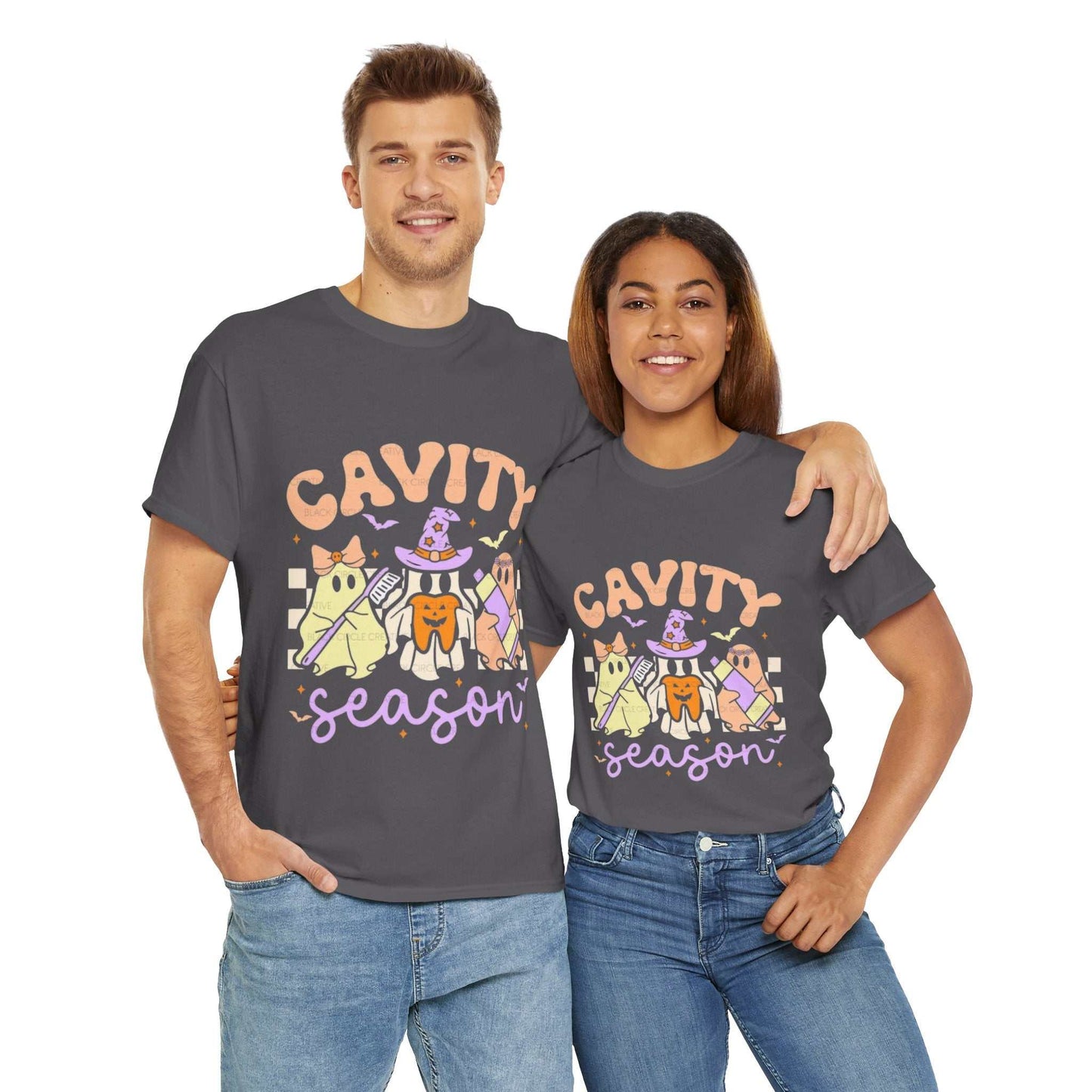 Cavity Season Unisex Tee, Fun Halloween Shirt, Autumn Vibes, Gift for Dentist