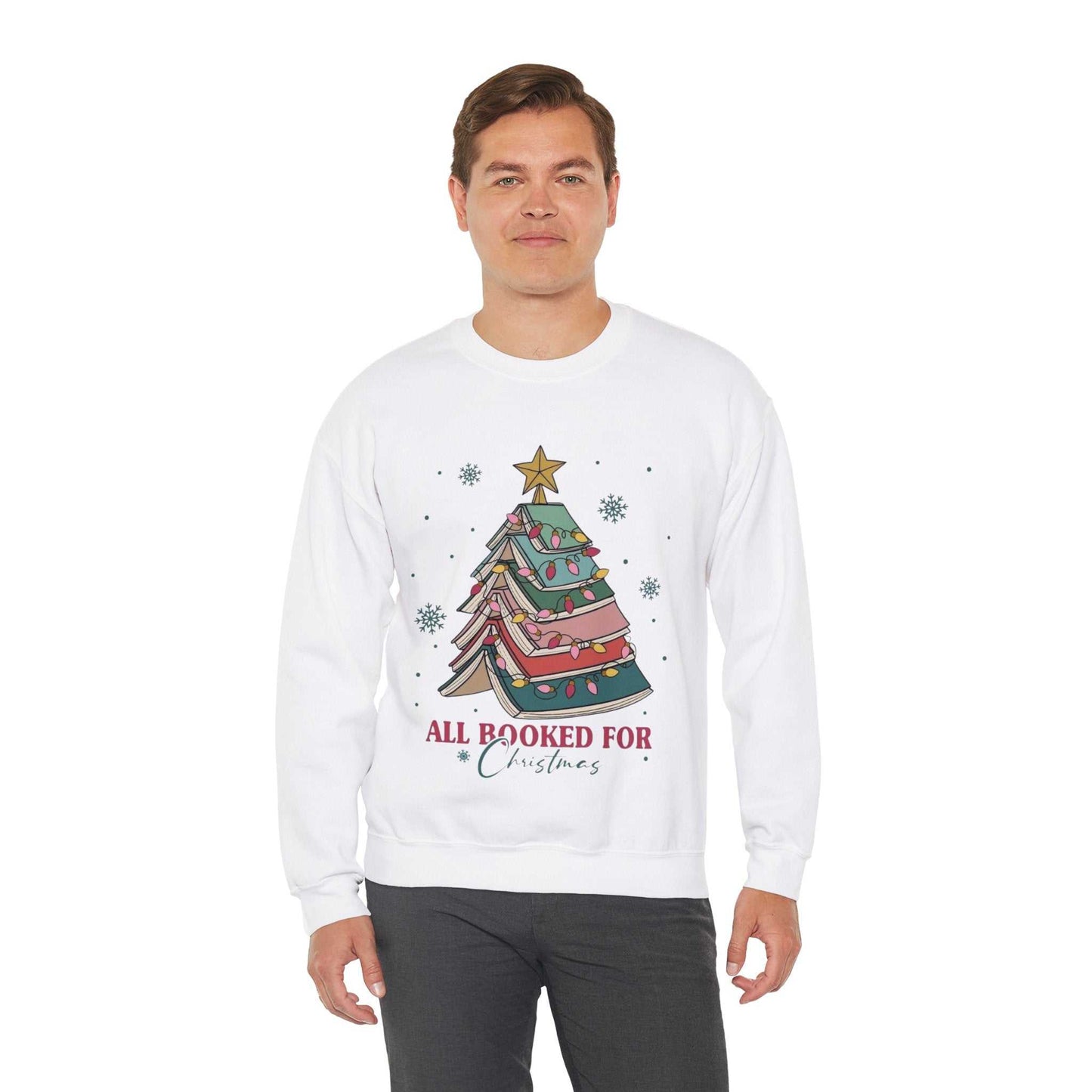 All Booked For Christmas Sweatshirt, Gift for Librarian